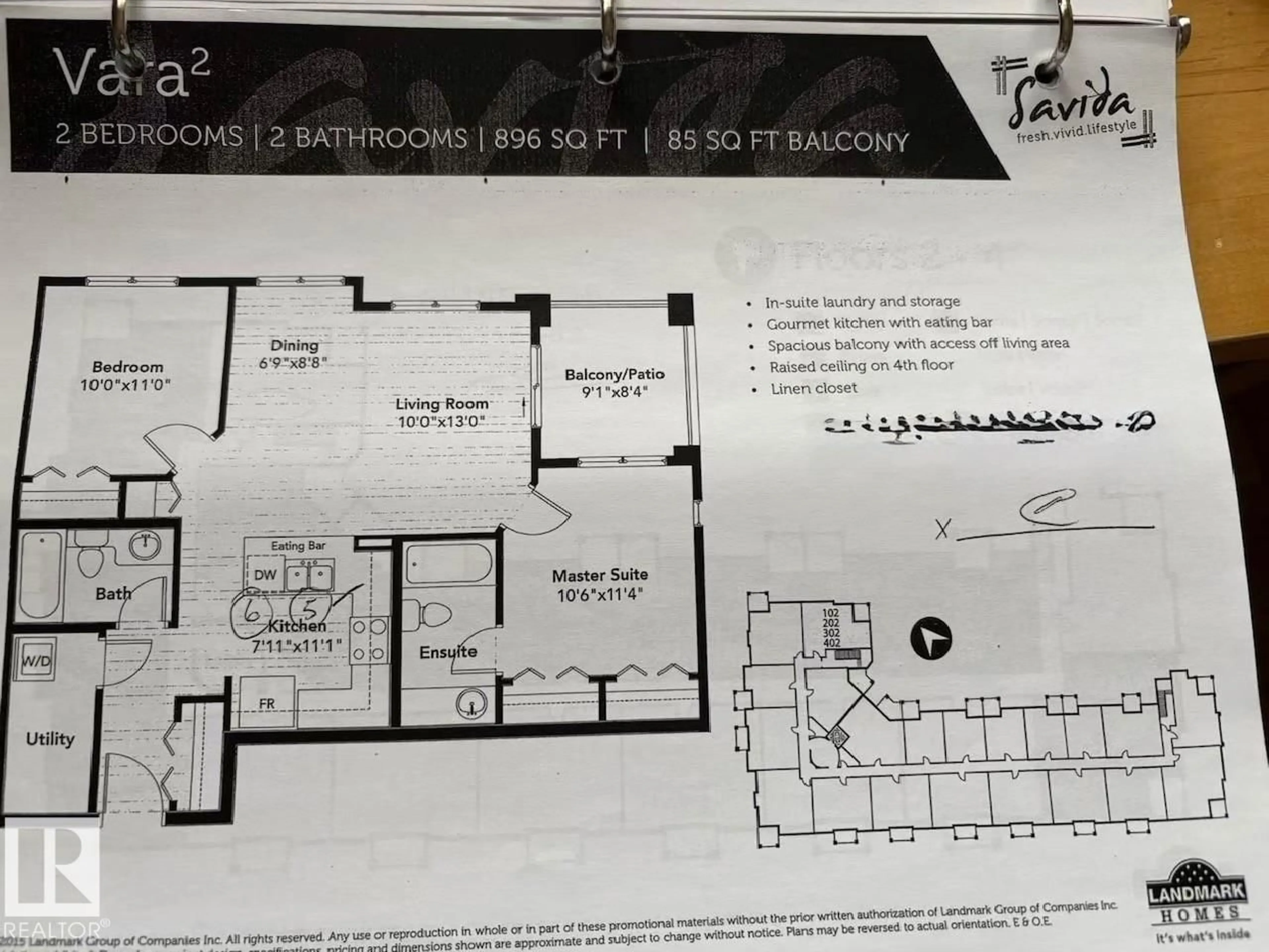 Floor plan for #402 - 3670 139 AV, Edmonton Alberta T5Y3N5