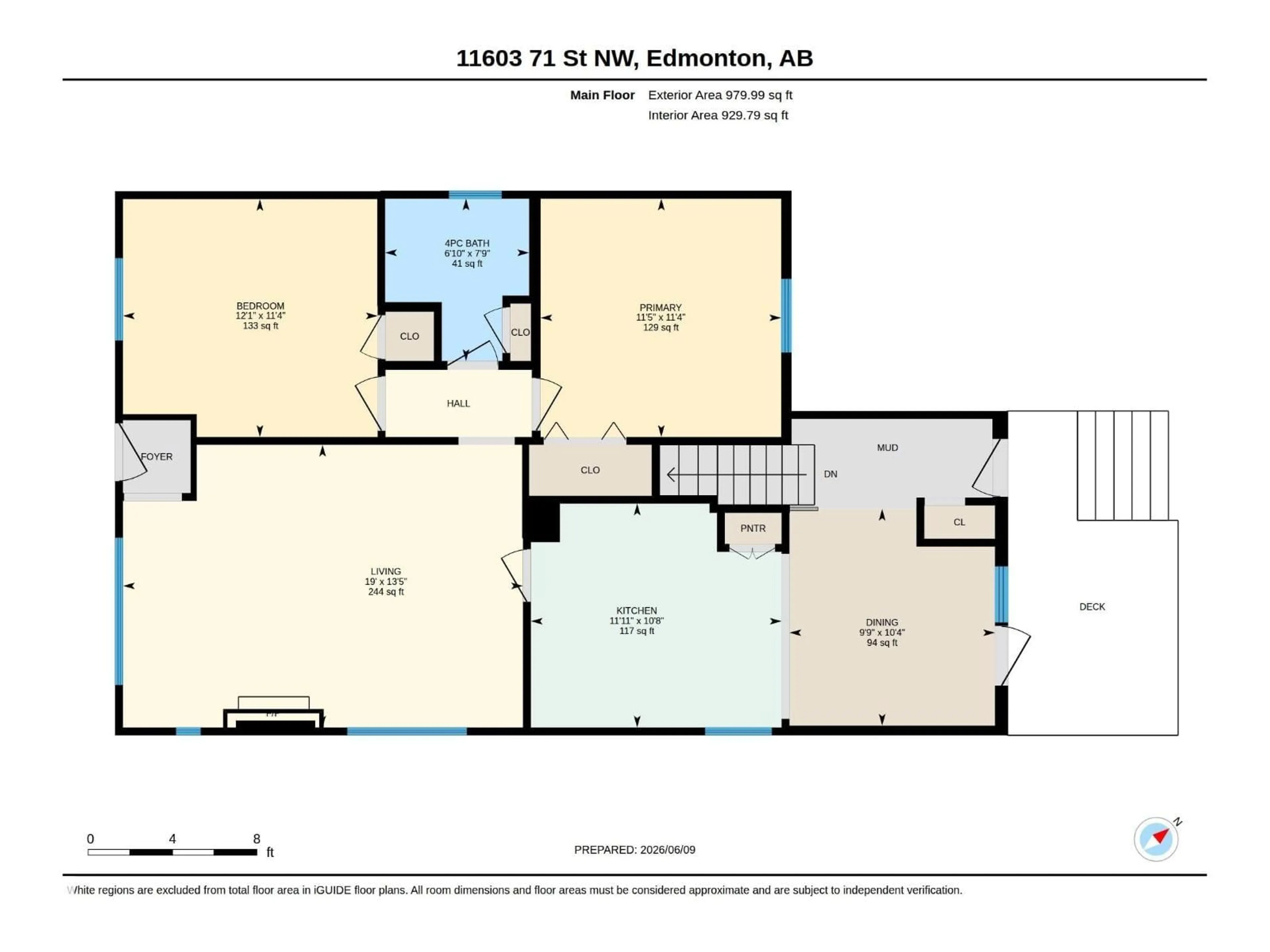 Floor plan for 11603 71 ST, Edmonton Alberta T5B1W3
