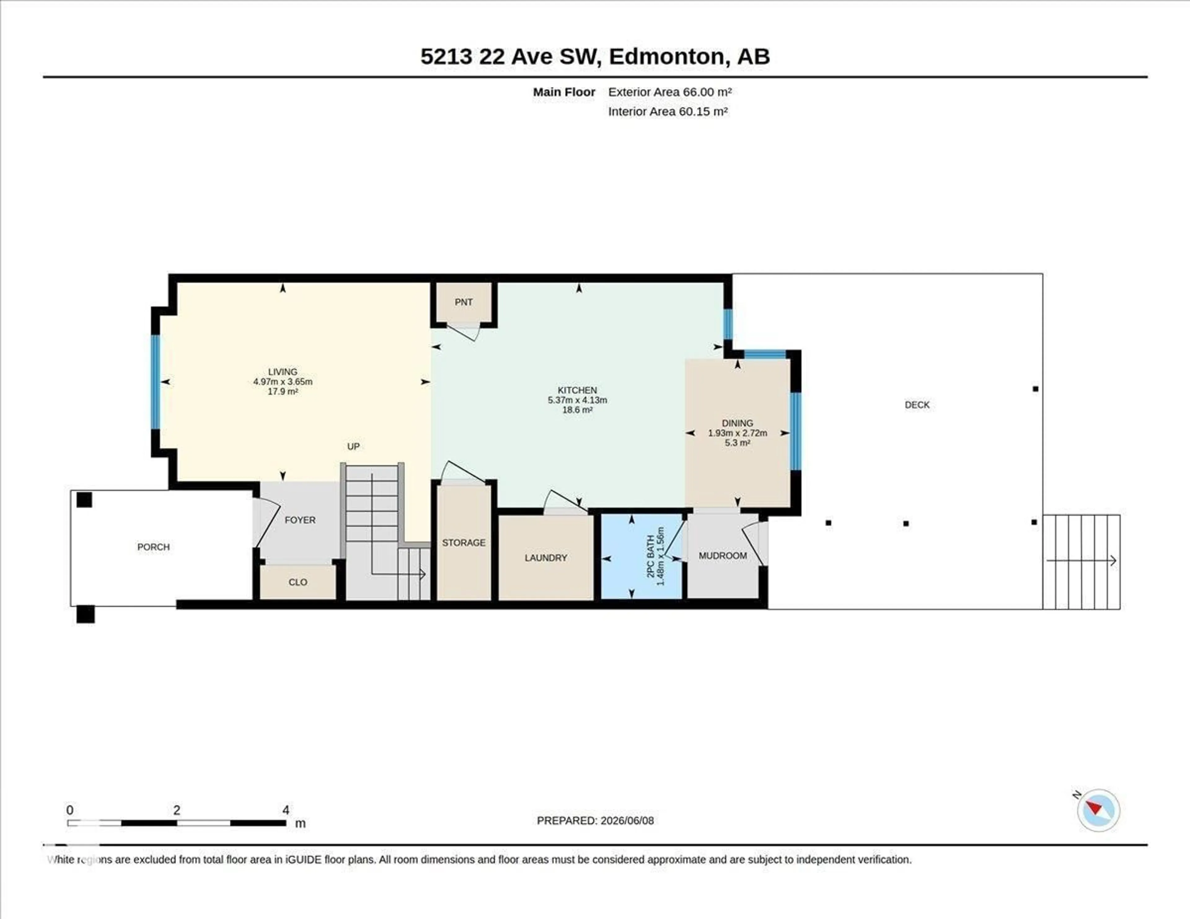 Floor plan for SW - 5213 22 AV, Edmonton Alberta T6X2H7