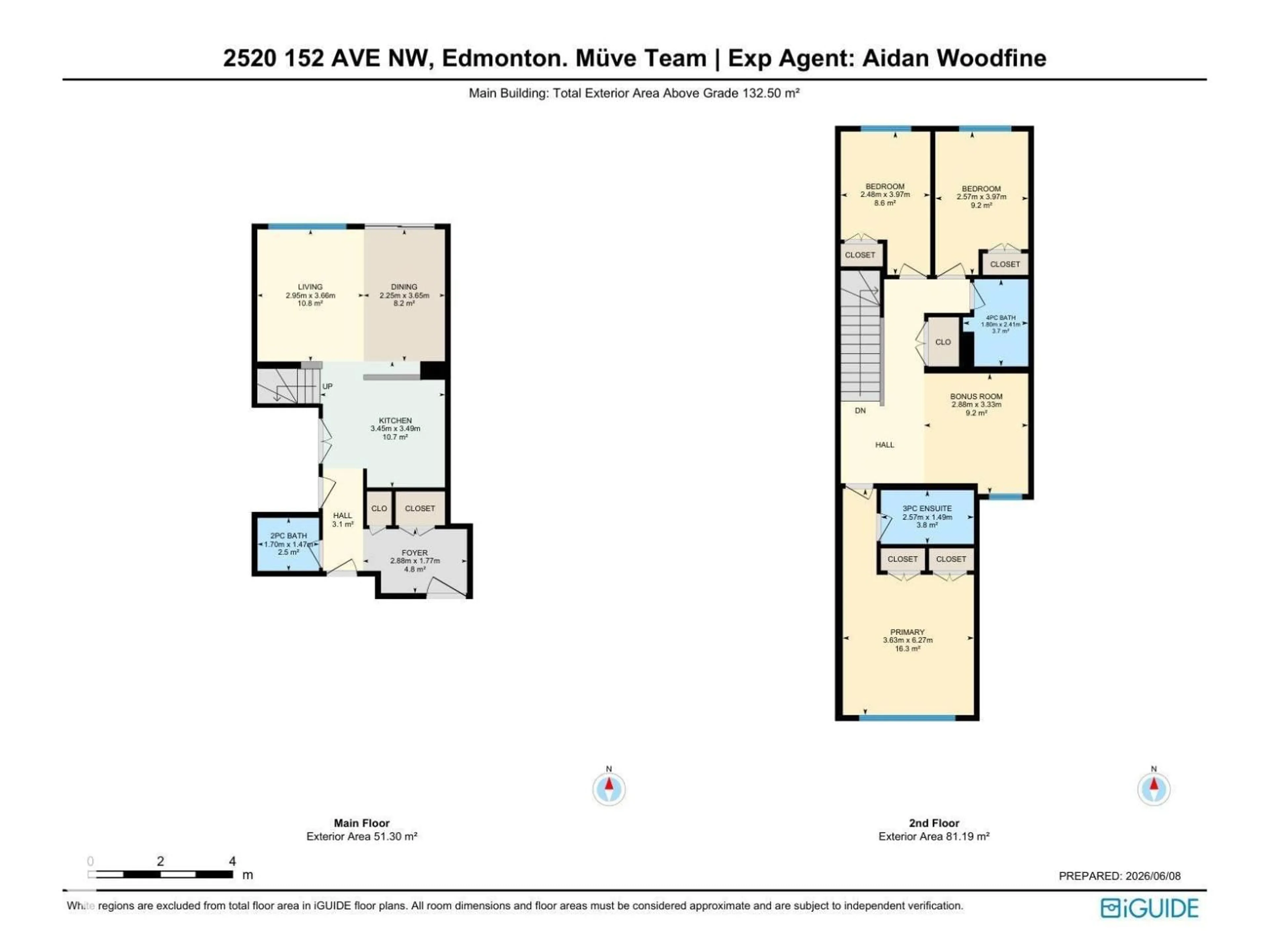 Floor plan for NW - 2520 152 AV, Edmonton Alberta T5Y3Z1