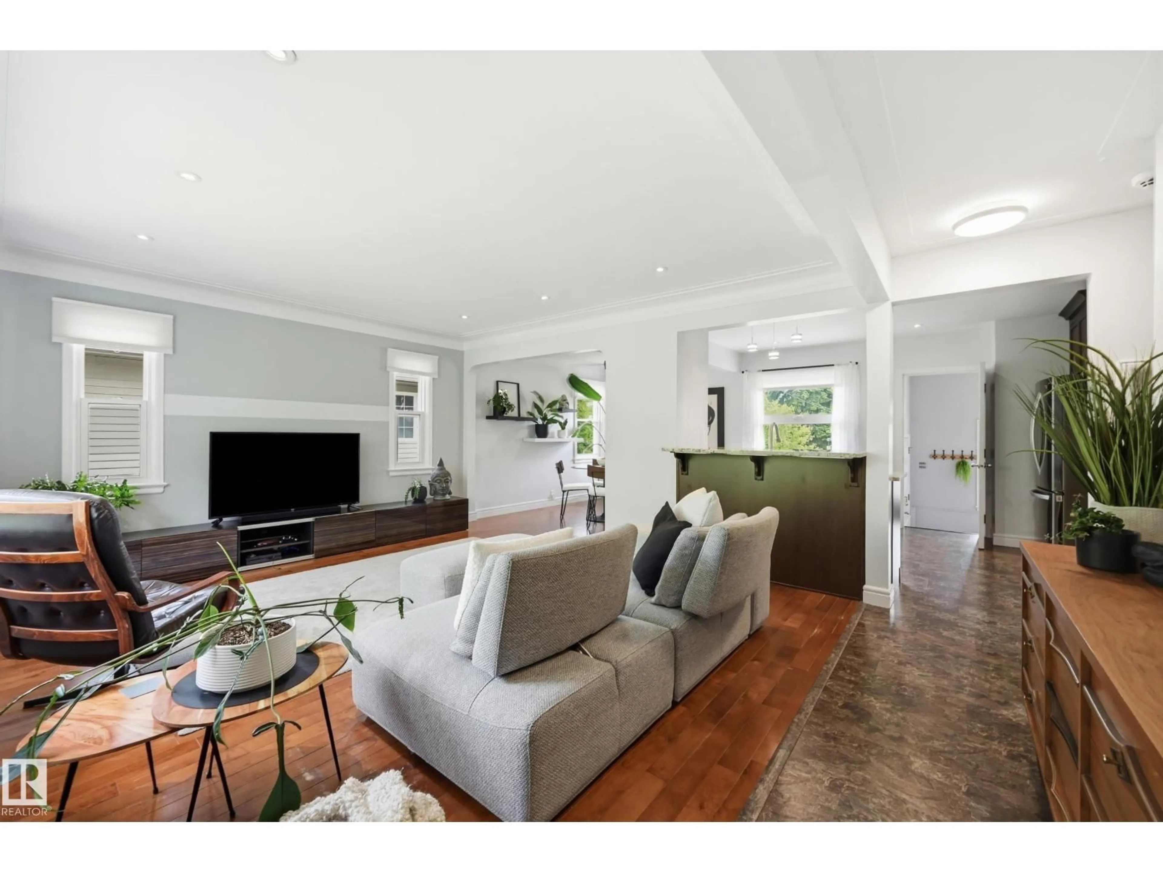 Living room with furniture, unknown for NW - 6227 109A ST, Edmonton Alberta T6H3C6