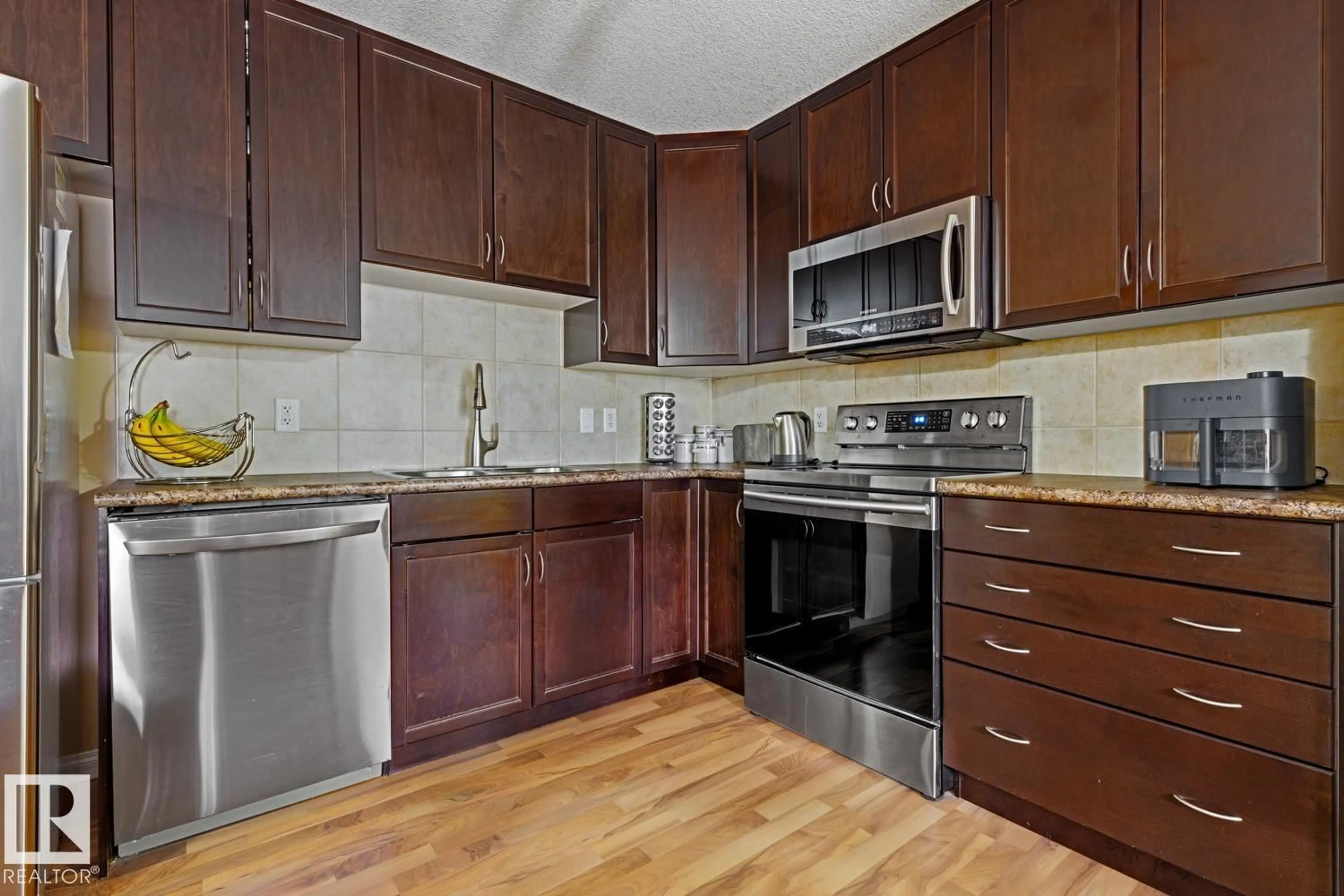 Standard kitchen, wood/laminate floor for 211 - 1204 156 STREET, Edmonton Alberta T6R0R6
