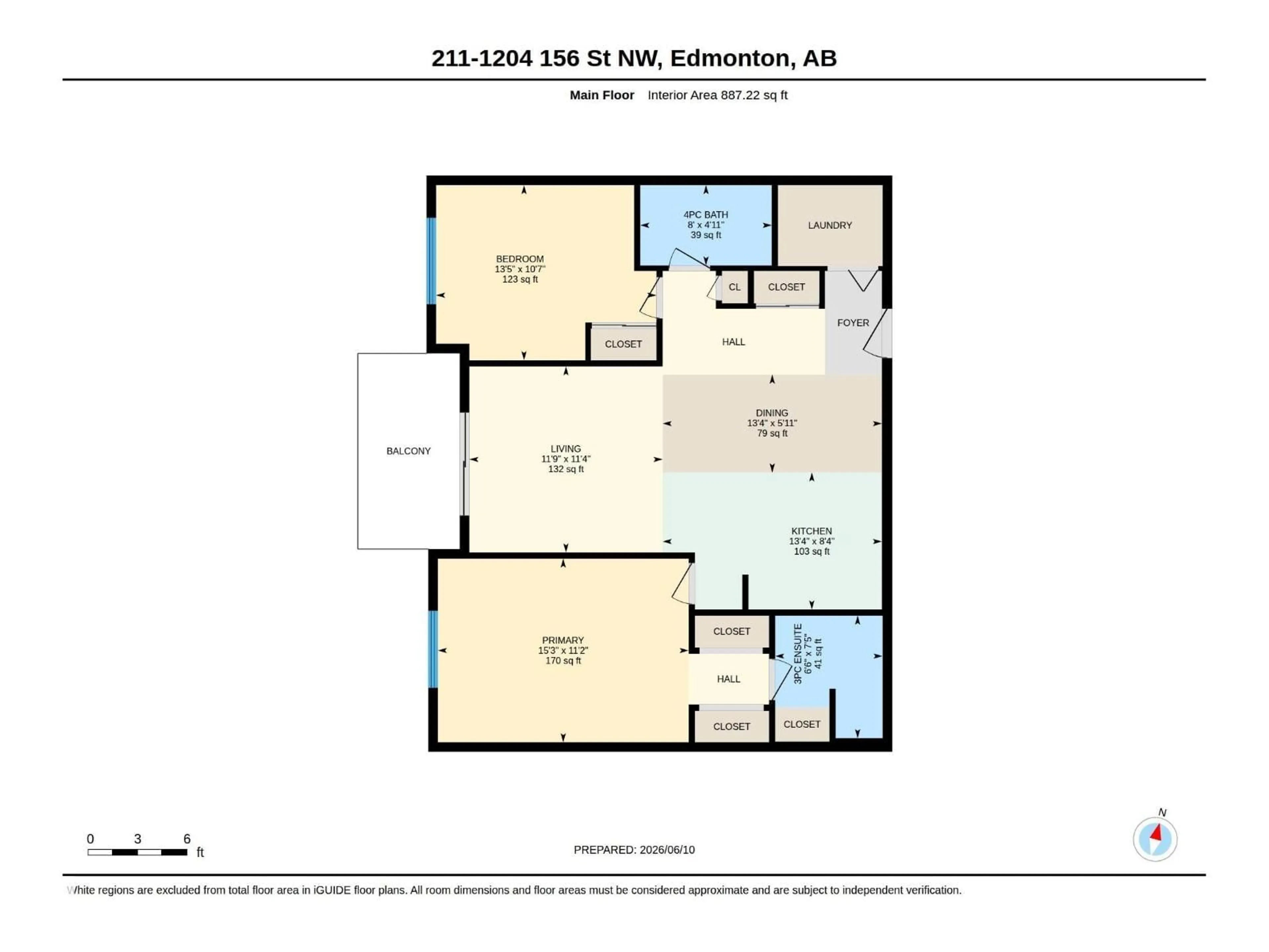 Floor plan for 211 - 1204 156 STREET, Edmonton Alberta T6R0R6