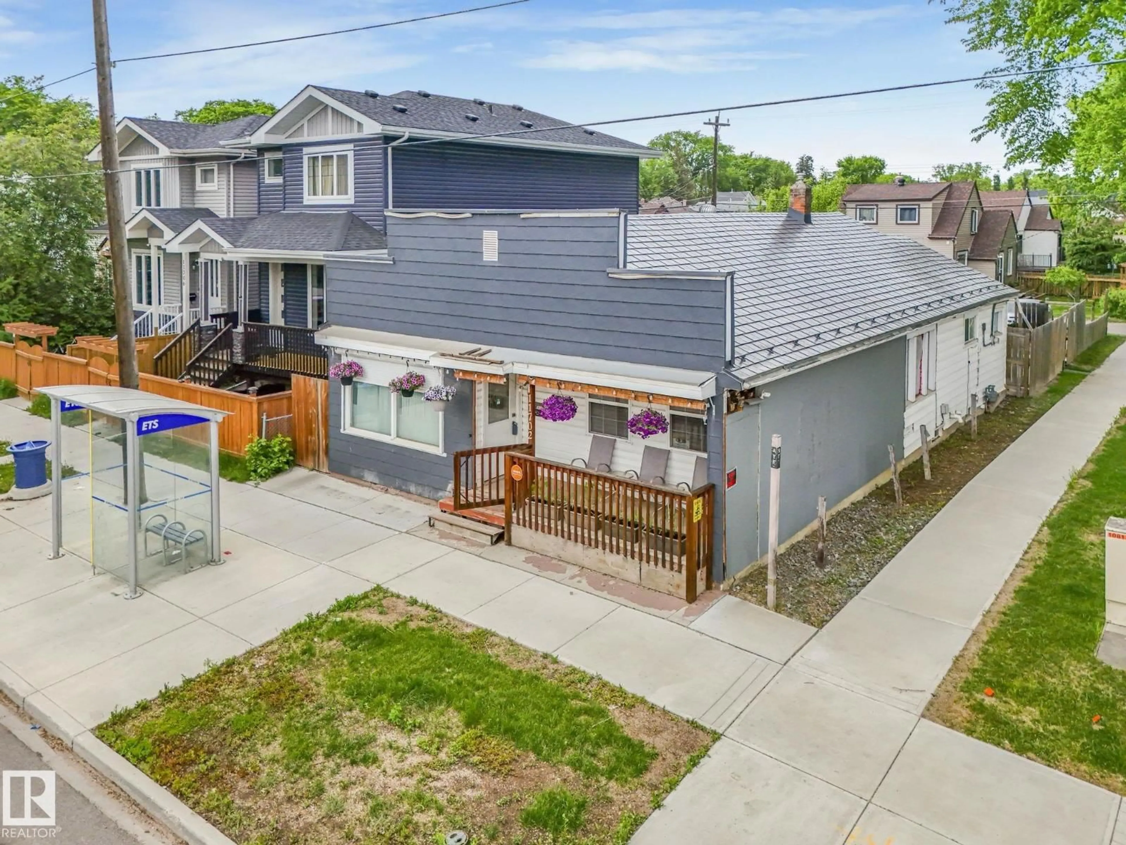 A pic from outside/outdoor area/front of a property/back of a property/a pic from drone, street for 11702 129 AV, Edmonton Alberta T5E0M8