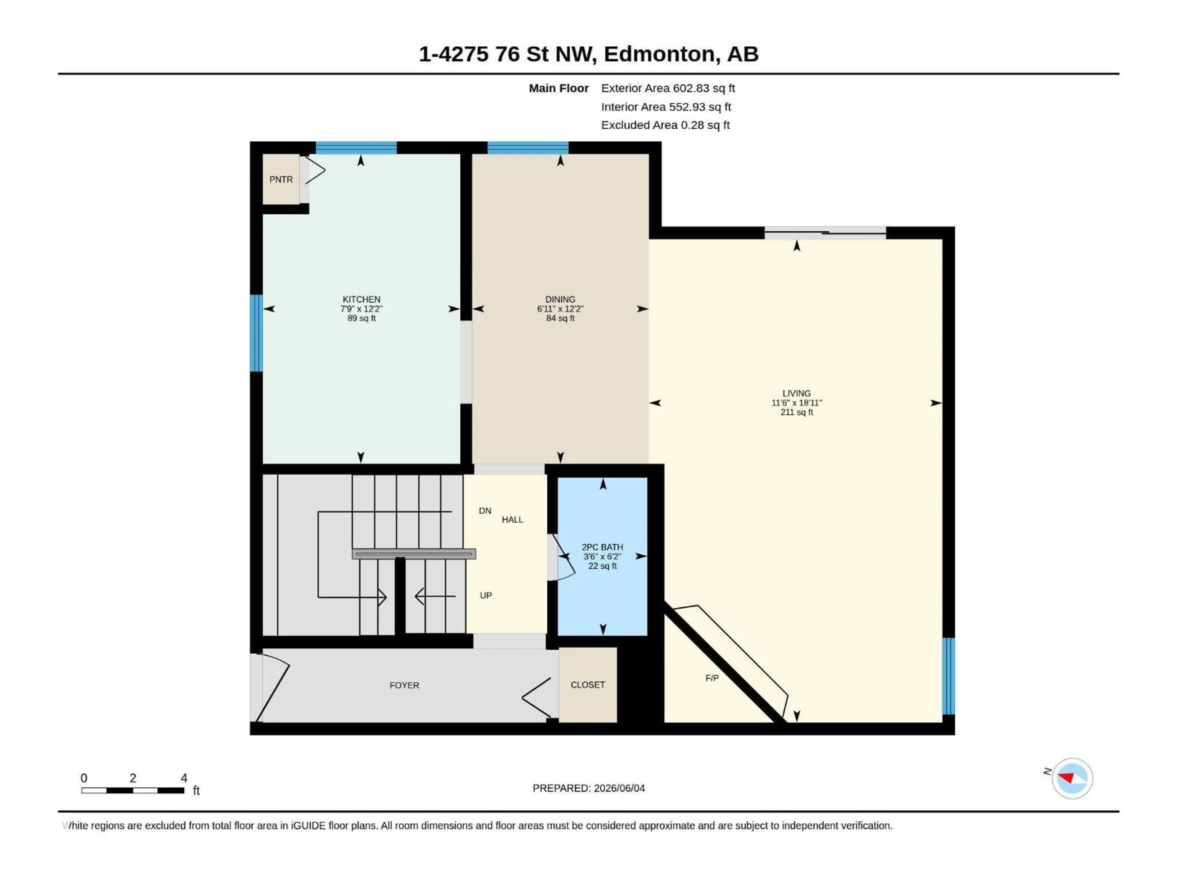 Floor plan for 4275 76 ST, Edmonton Alberta T6K2M9