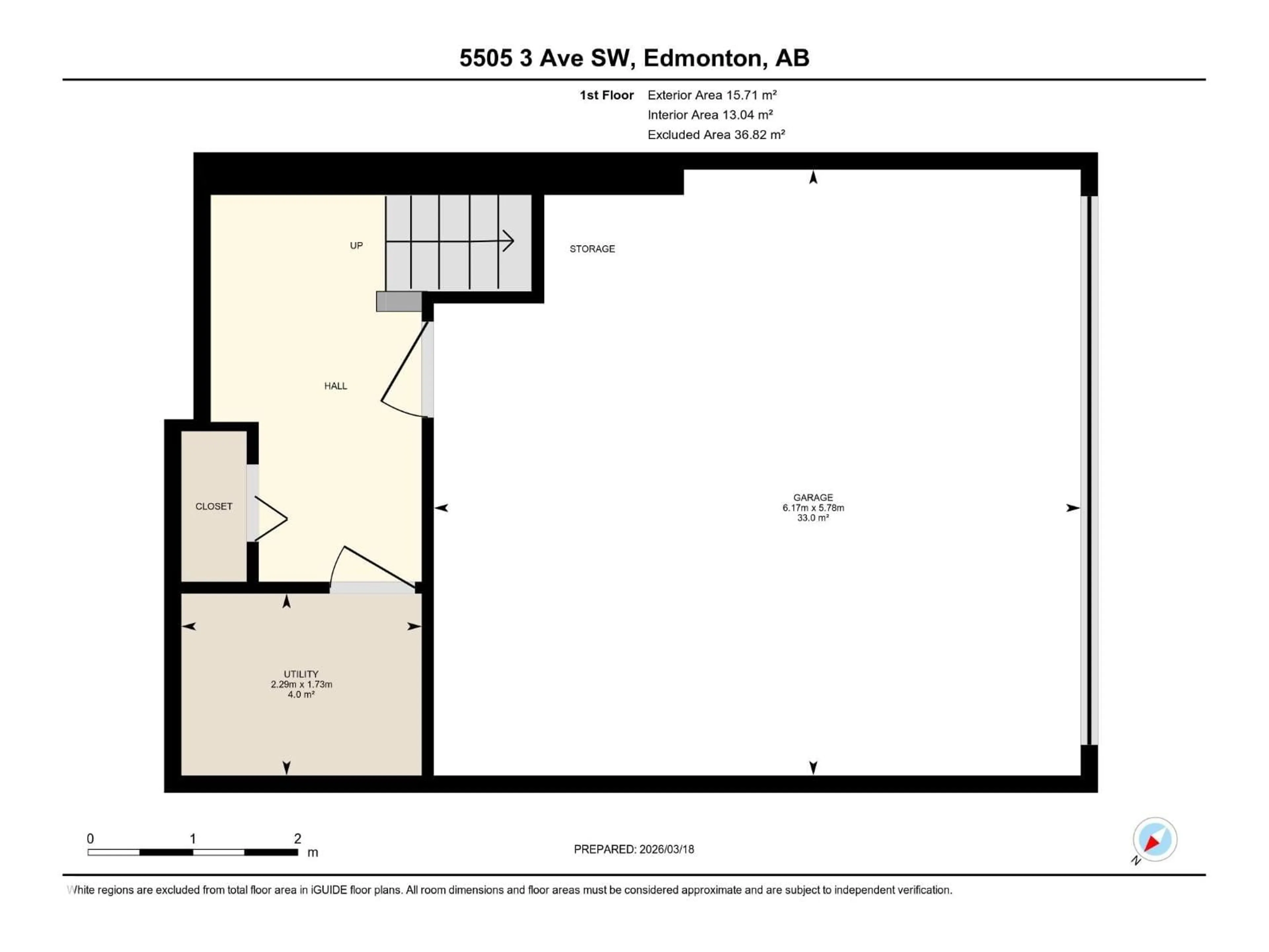 Floor plan for 5505 3 AV SW, Edmonton Alberta T6X0W7