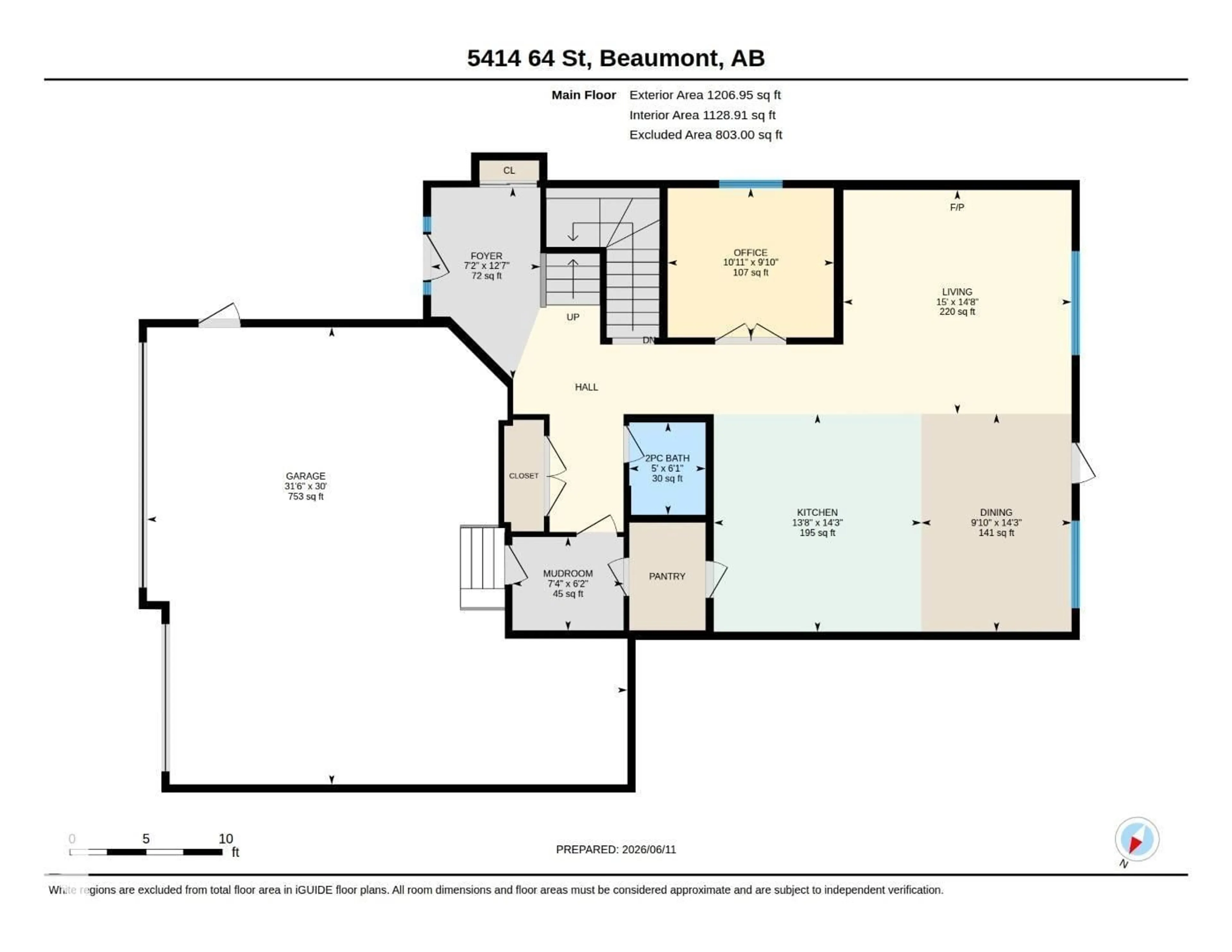 Floor plan for 5414 64 ST, Beaumont Alberta T4X0H2