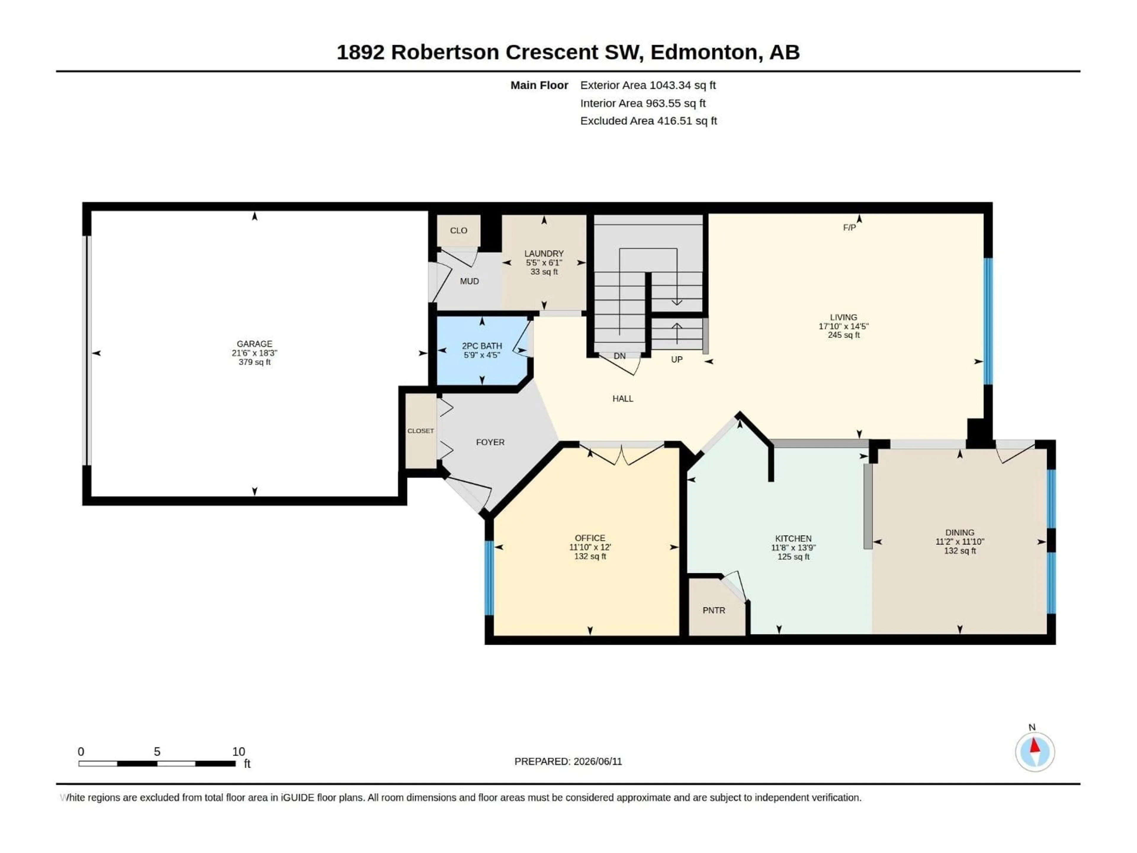 Floor plan for 1892 ROBERTSON CR, Edmonton Alberta T6W1N8
