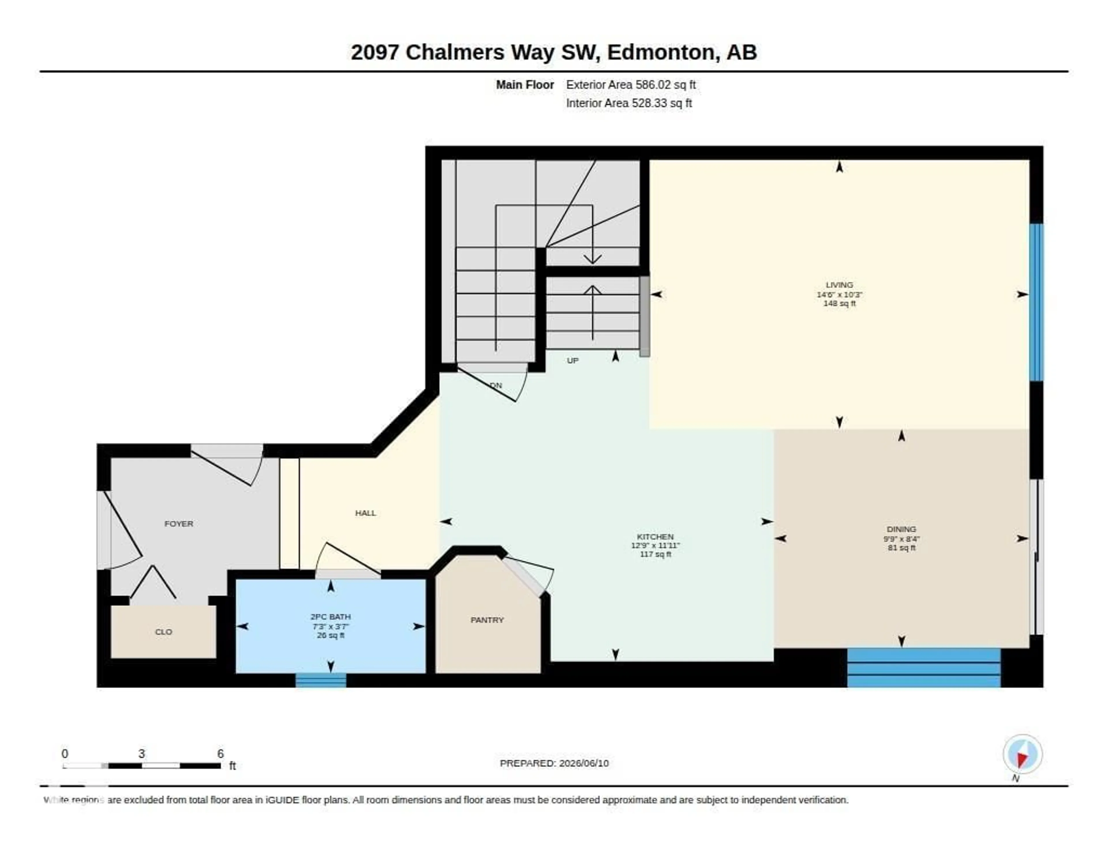 Floor plan for 2097 CHALMERS WY, Edmonton Alberta T6W2E9