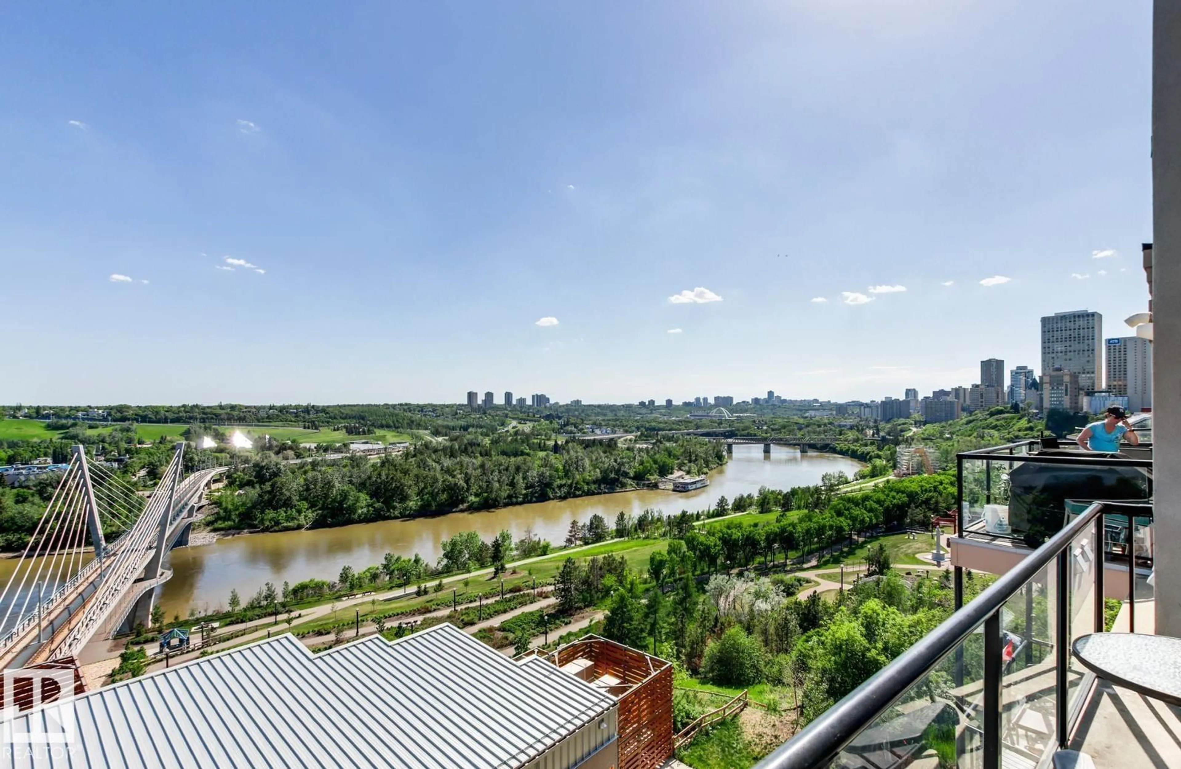 Balcony in the apartment, water/lake/river/ocean view for 506 - 9503 101 AV, Edmonton Alberta T5H4R1