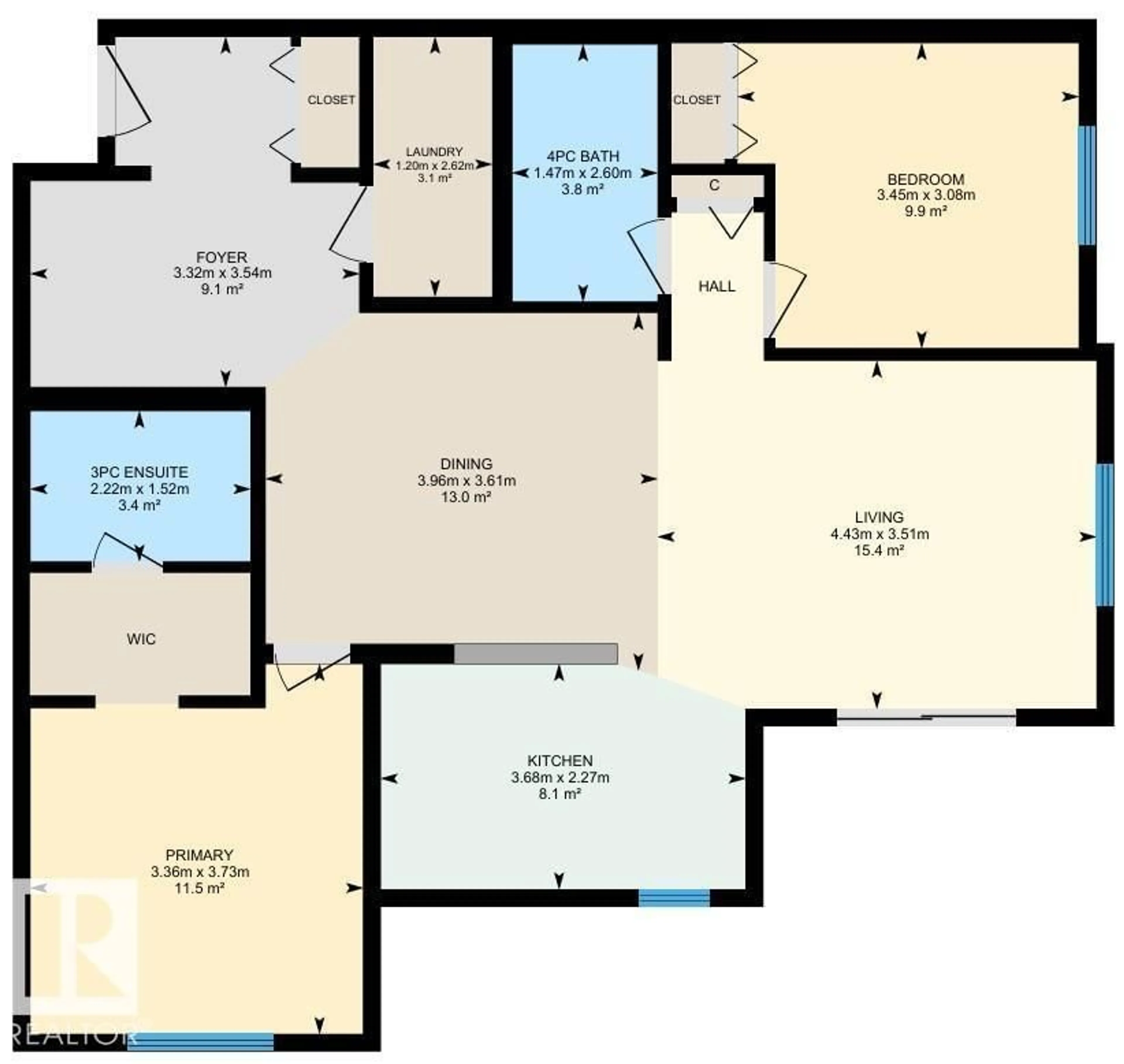 Floor plan for #301 - 11820 22 AV, Edmonton Alberta T6W2A2