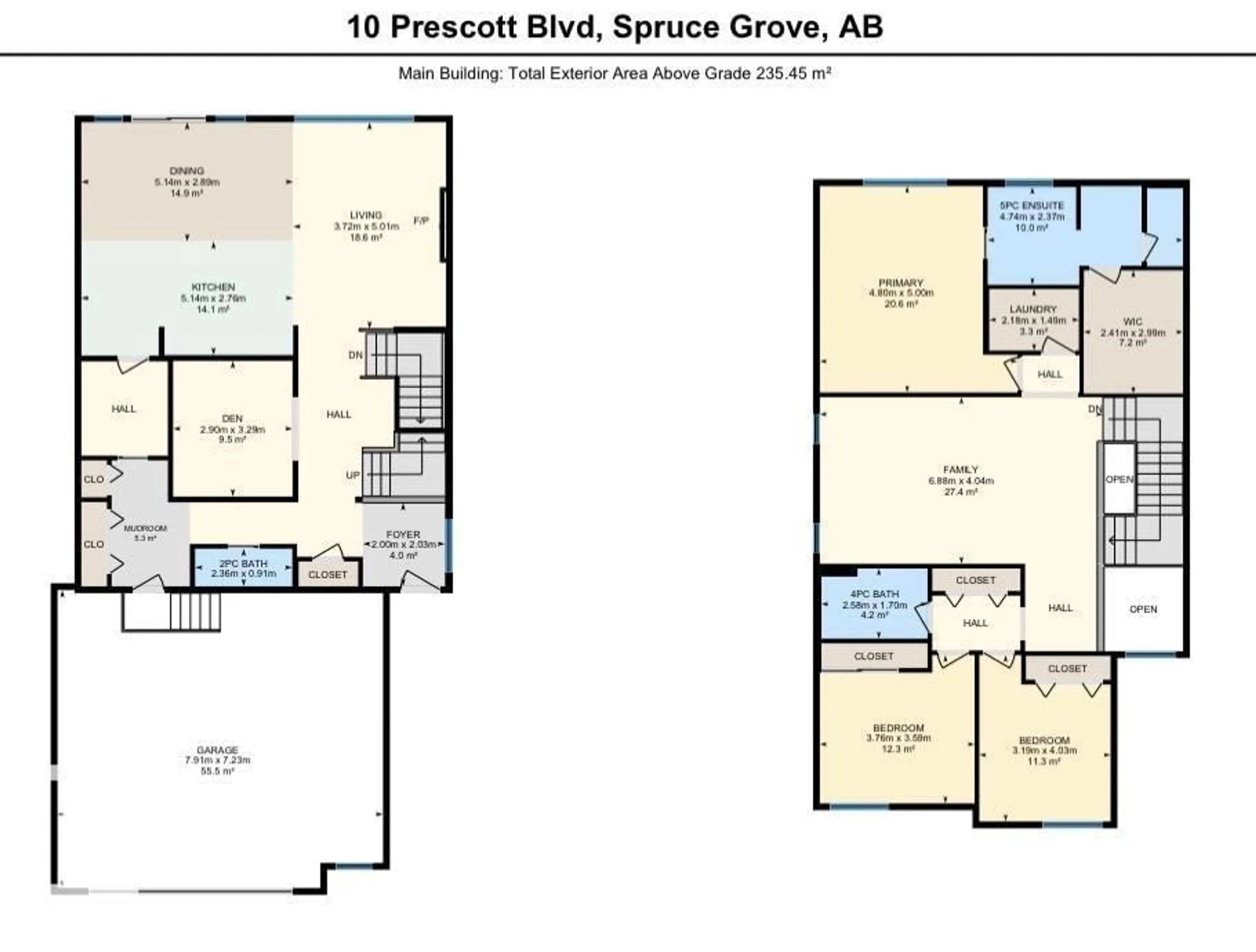 Floor plan for 10 PRESCOTT BV, Spruce Grove Alberta T7X0R5