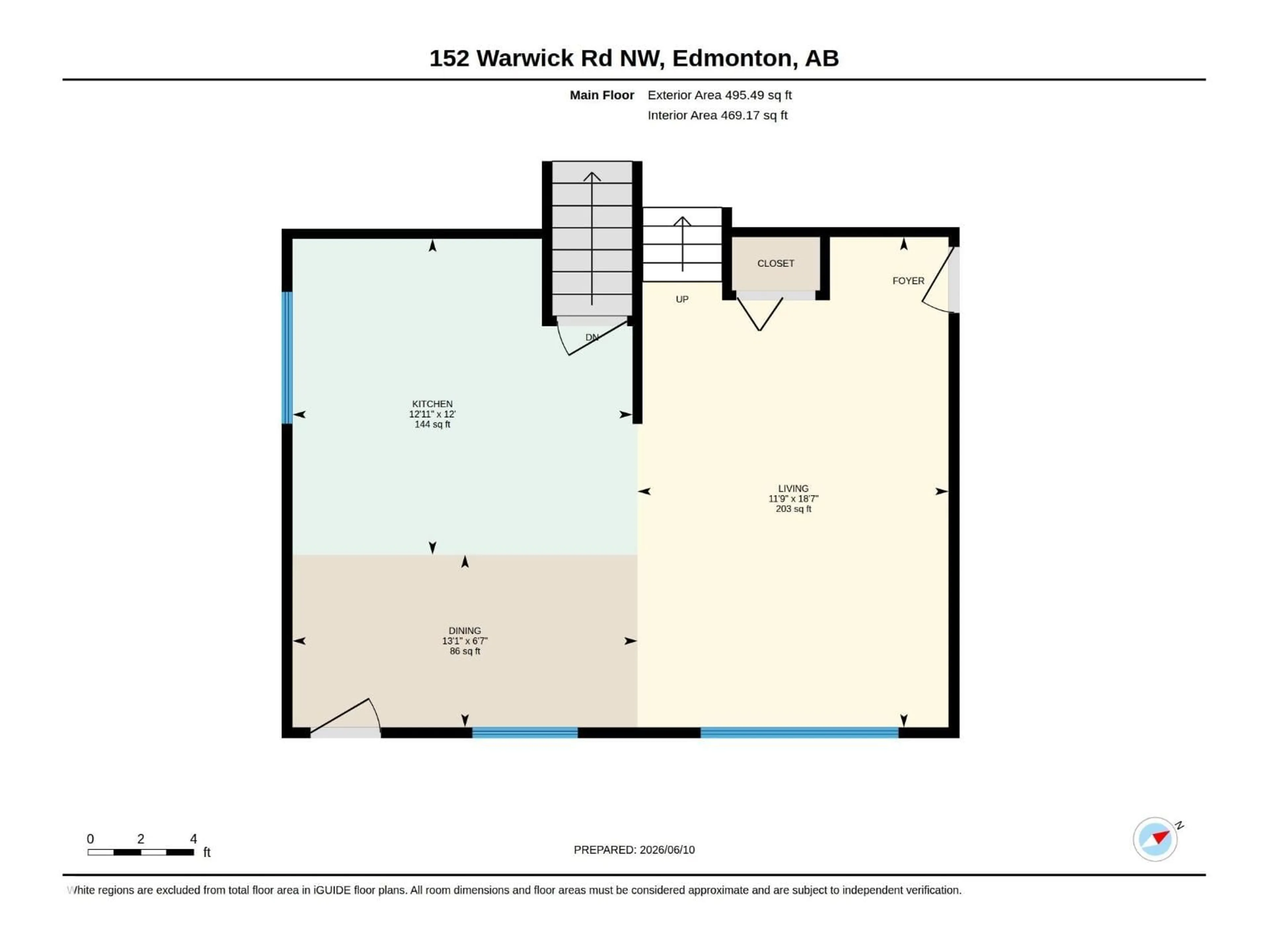 Floor plan for 152 WARWICK RD, Edmonton Alberta T5X4P8