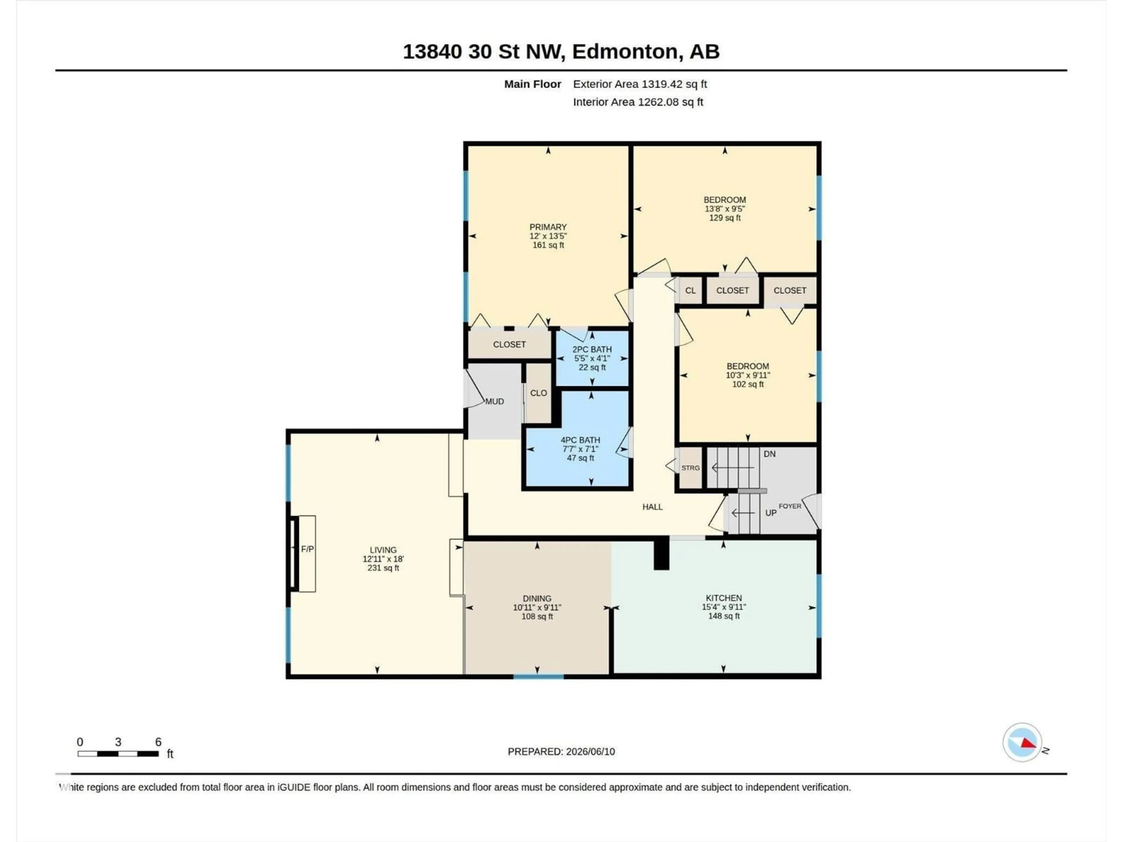Floor plan for NW - 13840 30 ST, Edmonton Alberta T5Y1M5