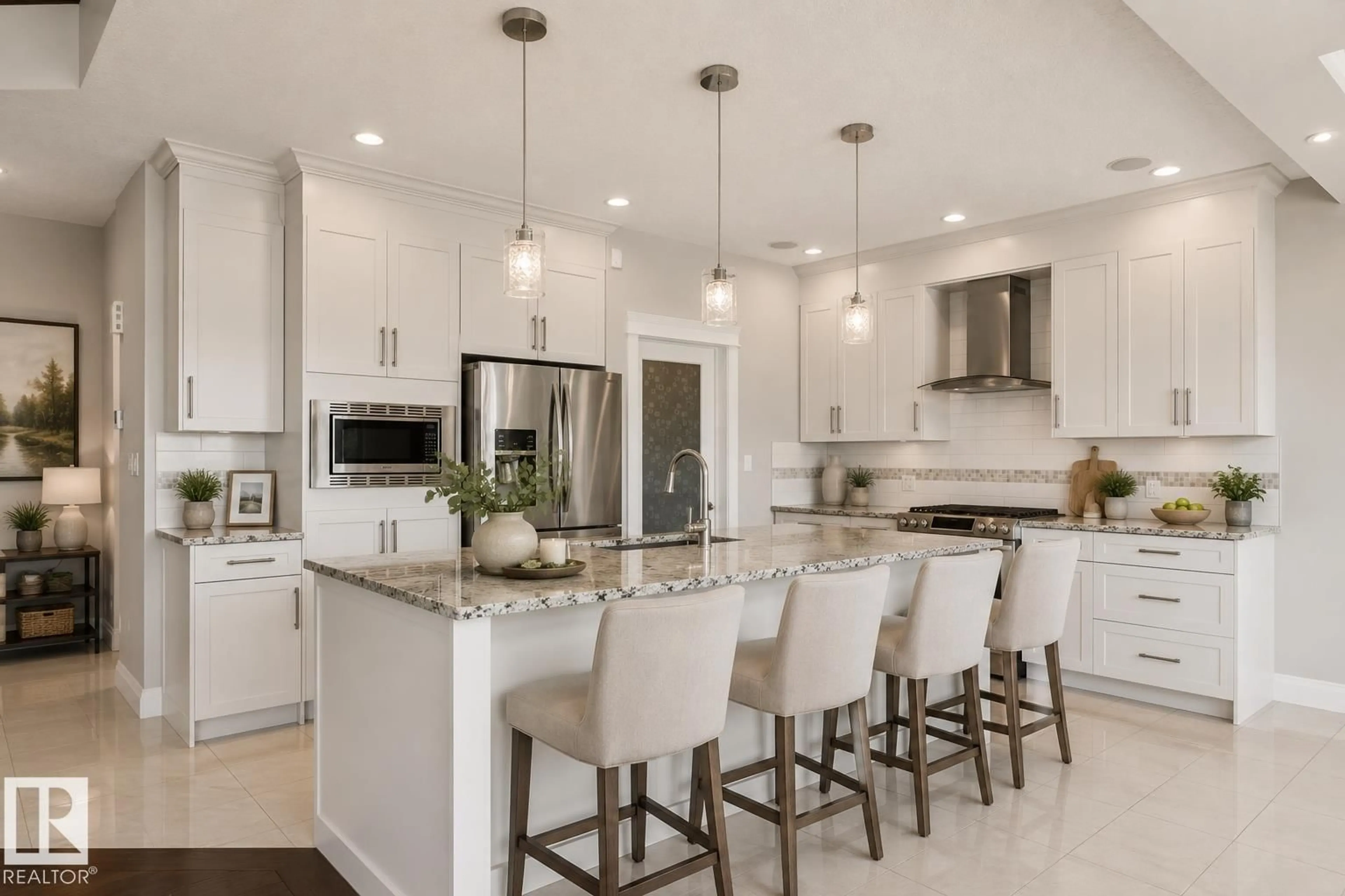 Open concept kitchen, ceramic/tile floor for SW - 1724 164 ST, Edmonton Alberta T6W3P6