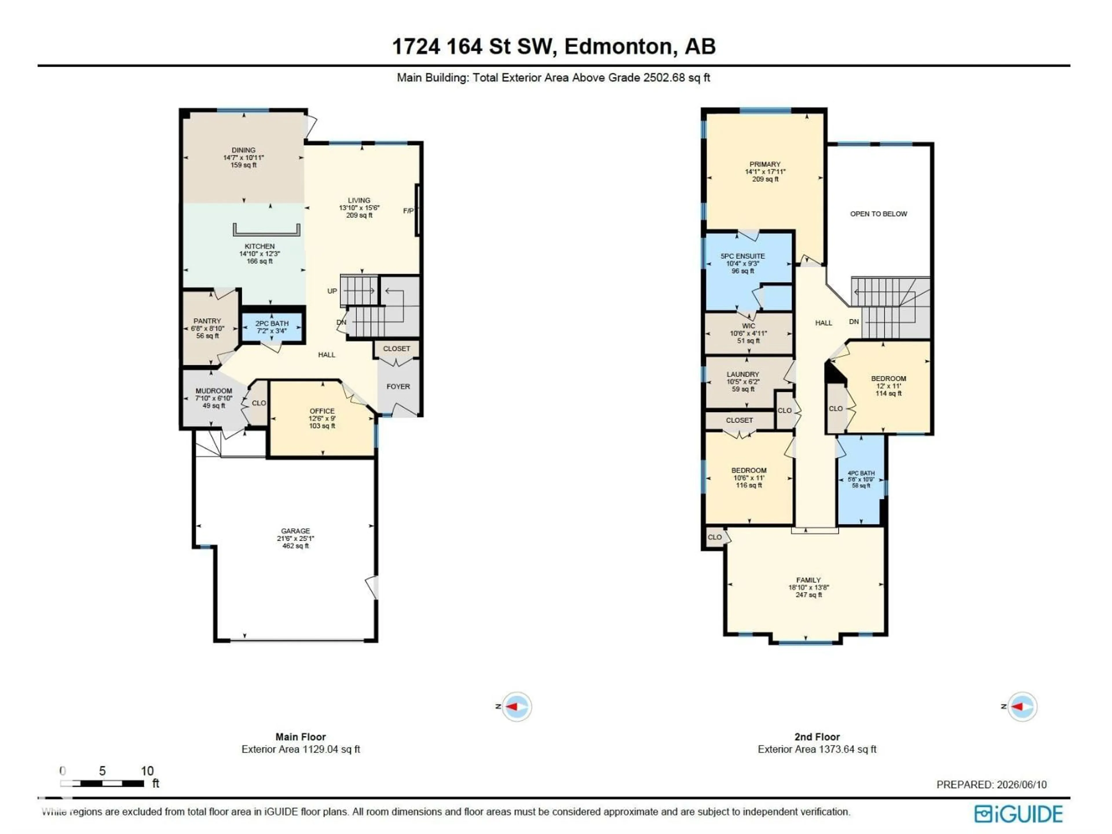 Floor plan for SW - 1724 164 ST, Edmonton Alberta T6W3P6