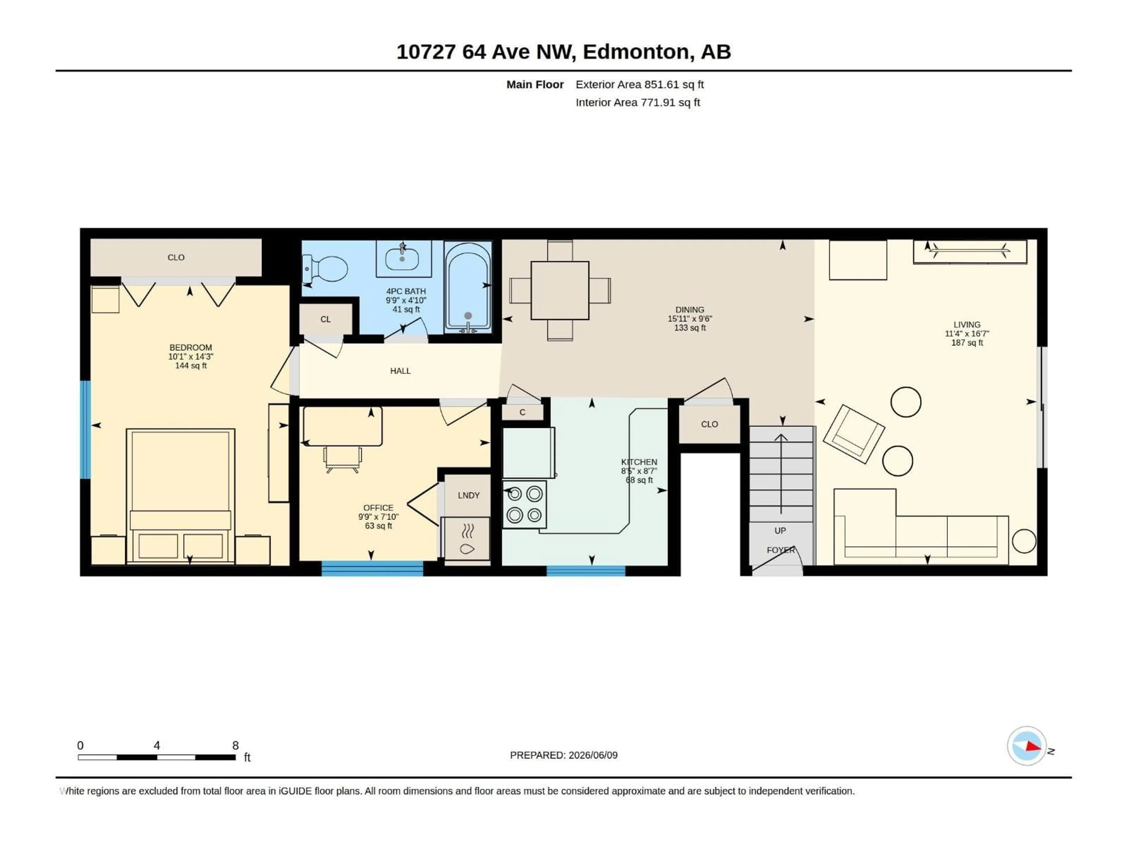 Floor plan for 10727/10729 64 AV, Edmonton Alberta T6H1T1