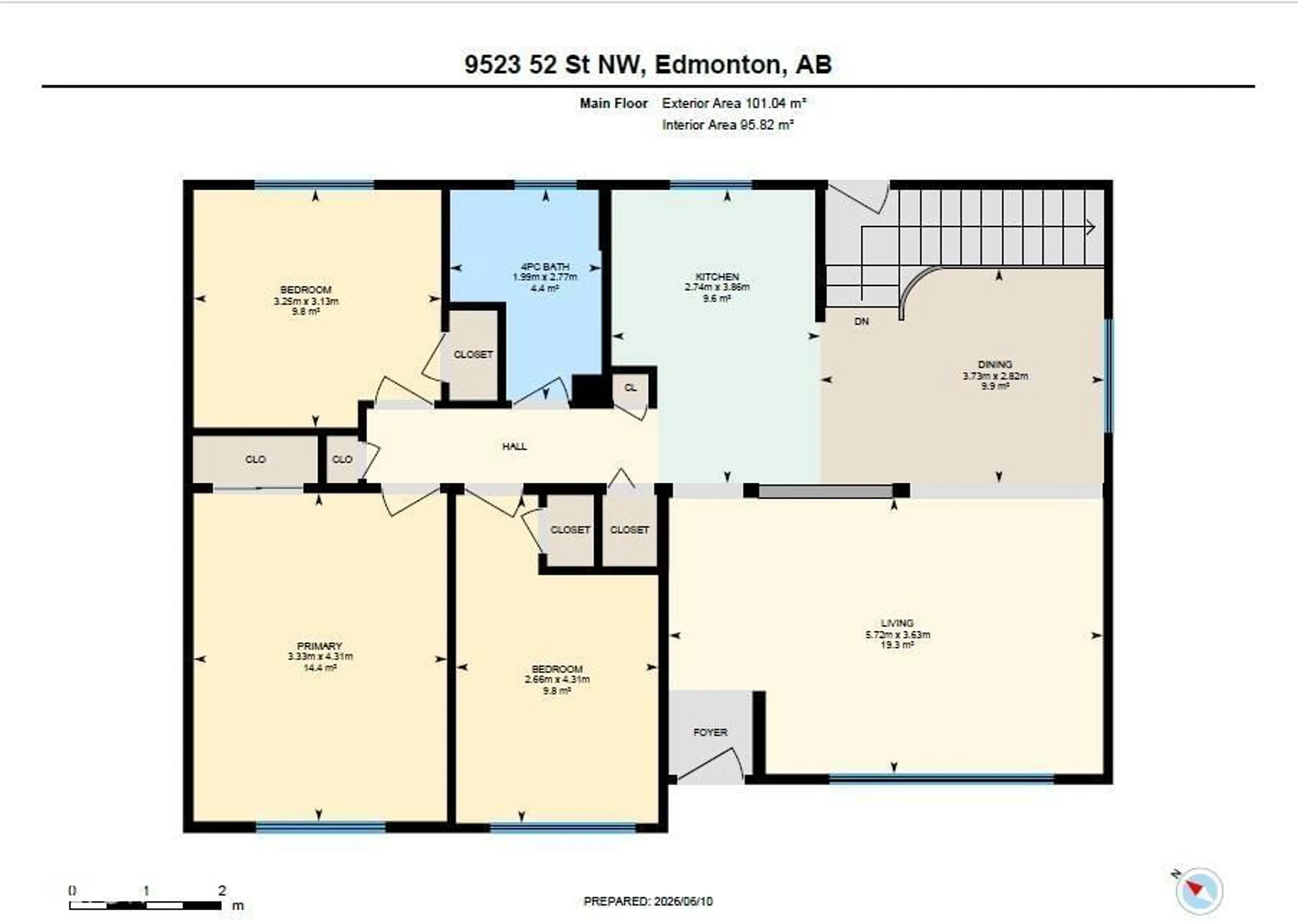 Floor plan for 9523 52 ST, Edmonton Alberta T6B1G8