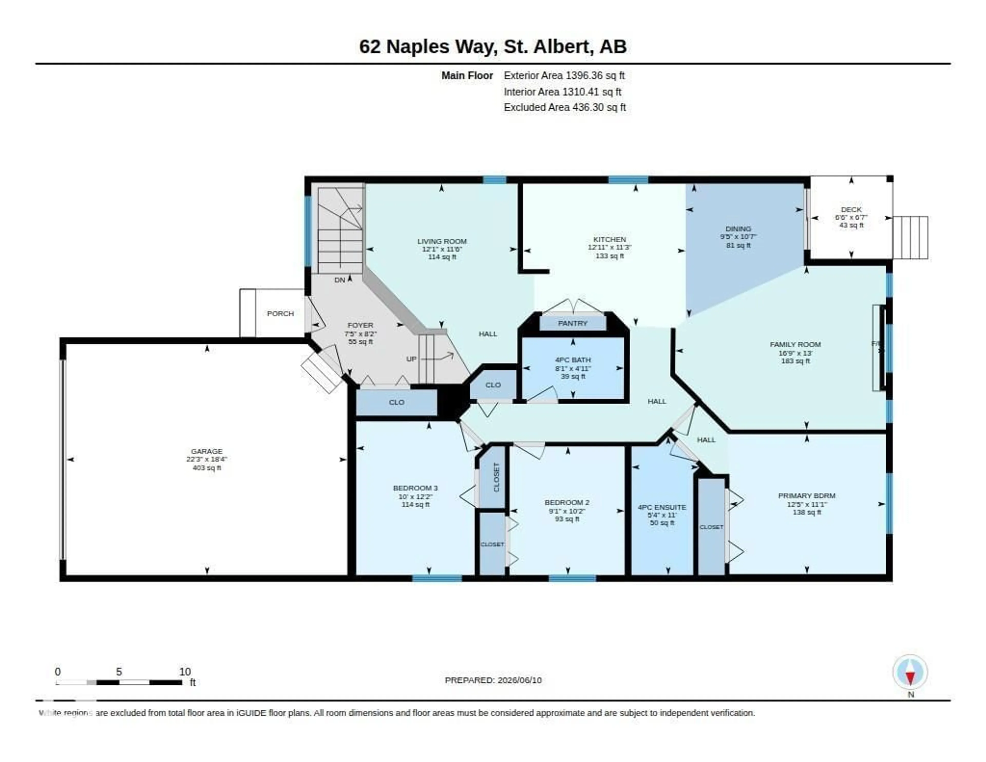 Floor plan for 62 NAPLES WY, St. Albert Alberta T8N7G1
