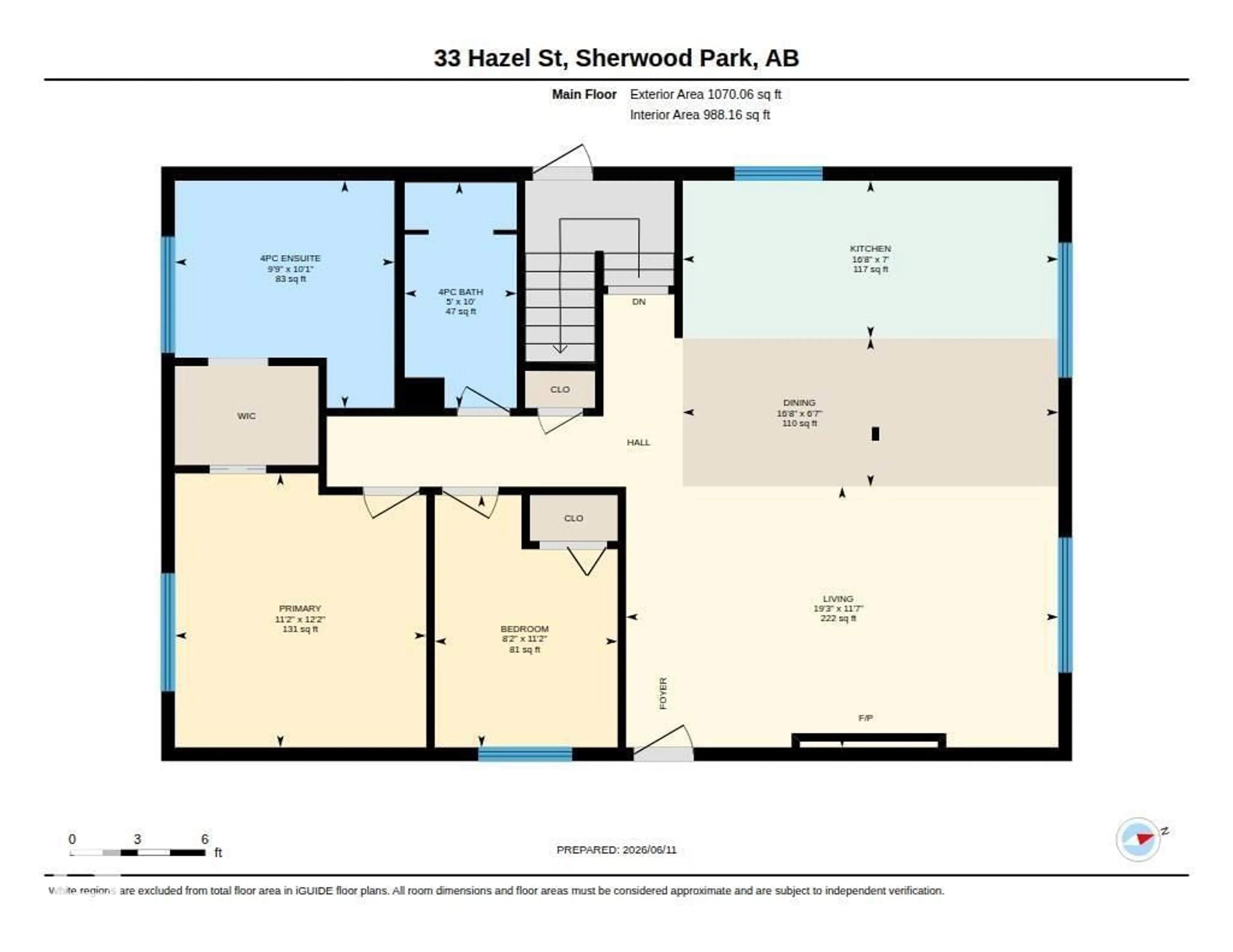 Floor plan for 33 HAZEL ST, Sherwood Park Alberta T8H1H7