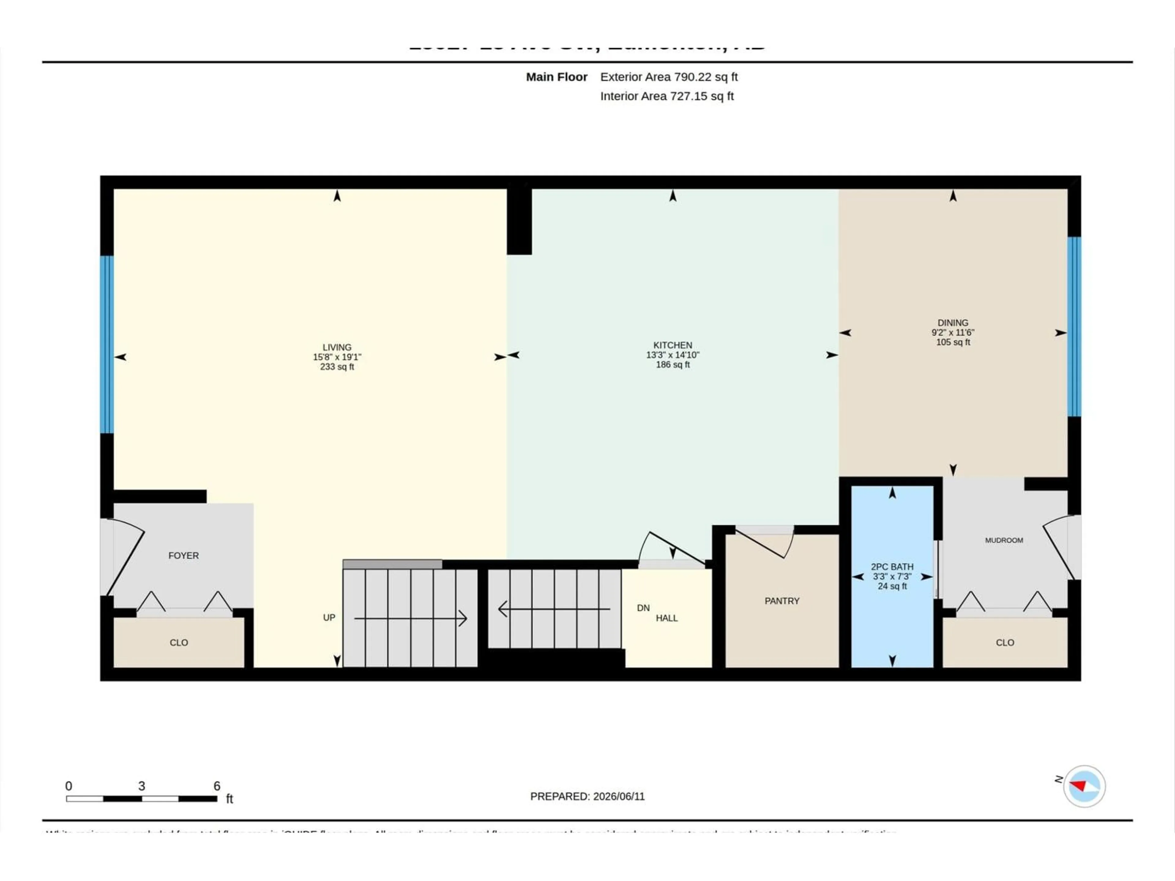 Floor plan for SW - 15927 13 AV, Edmonton Alberta T6W3N6