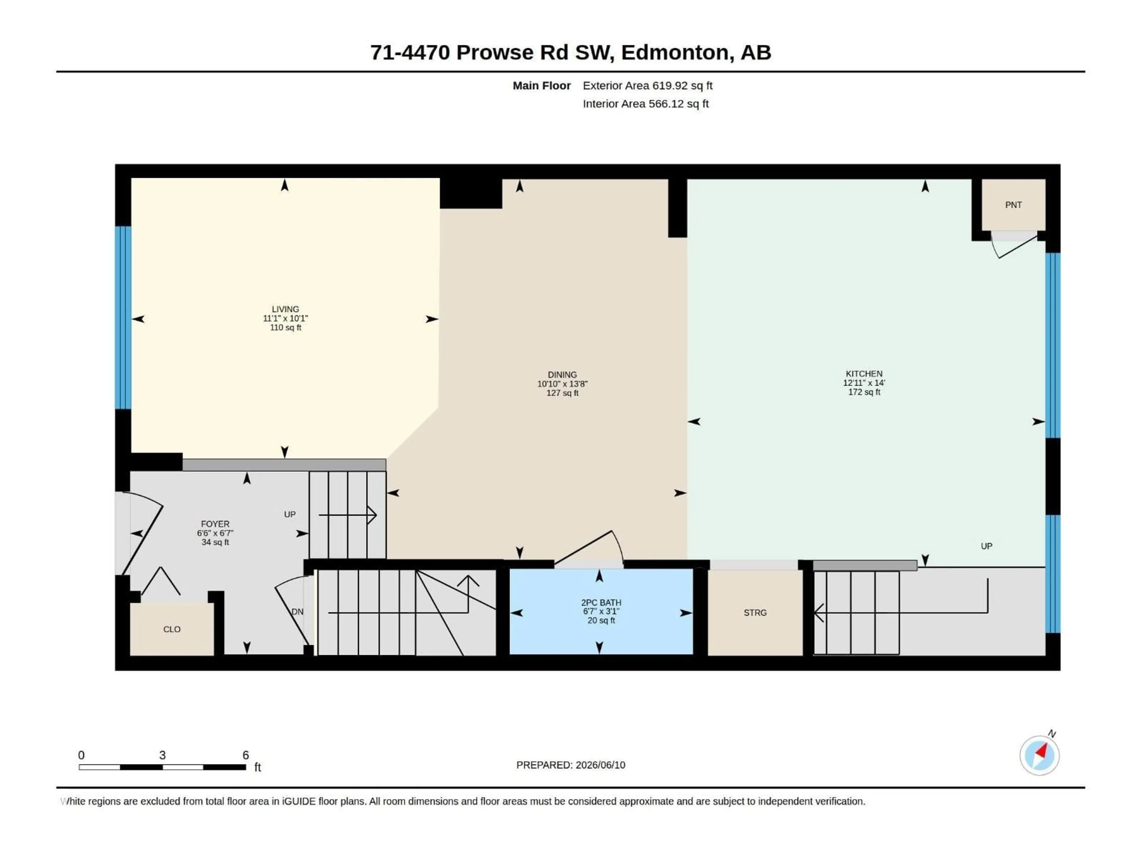Floor plan for #71 - 4470 PROWSE RD, Edmonton Alberta T6W3R5