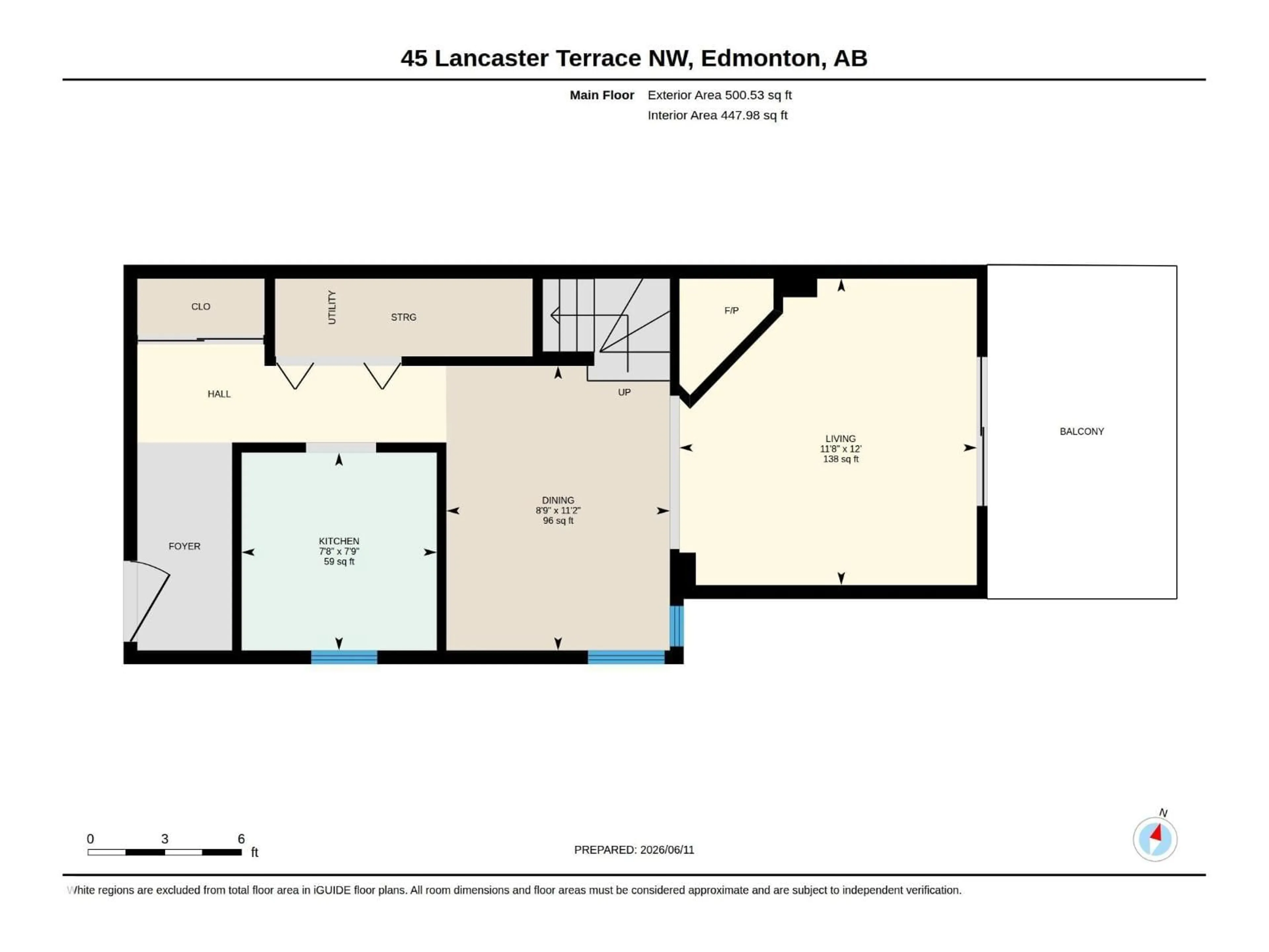 Floor plan for 45 LANCASTER TC, Edmonton Alberta T5X5S3