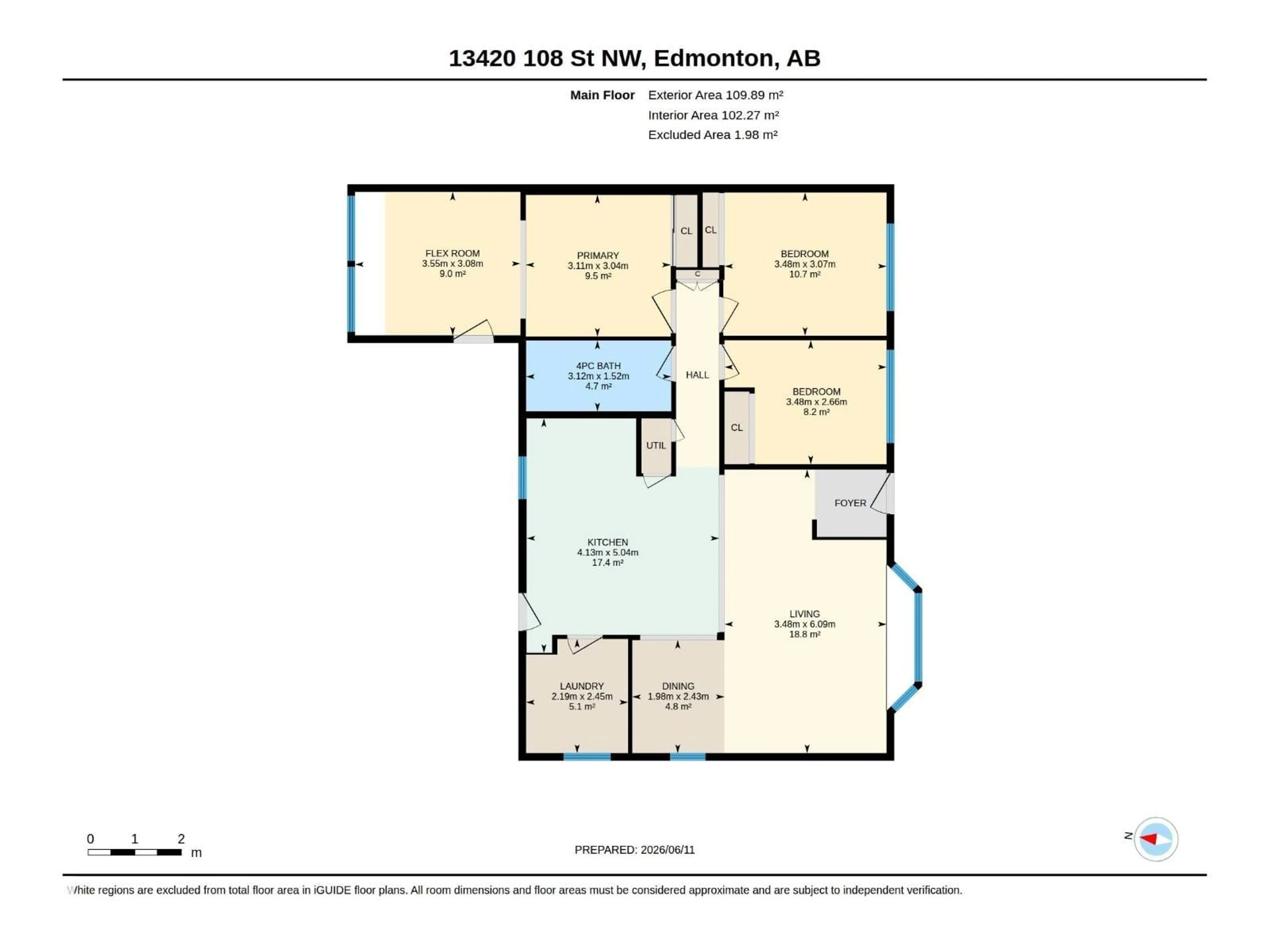 Floor plan for 13420 108 ST NW, Edmonton Alberta T5E4X6