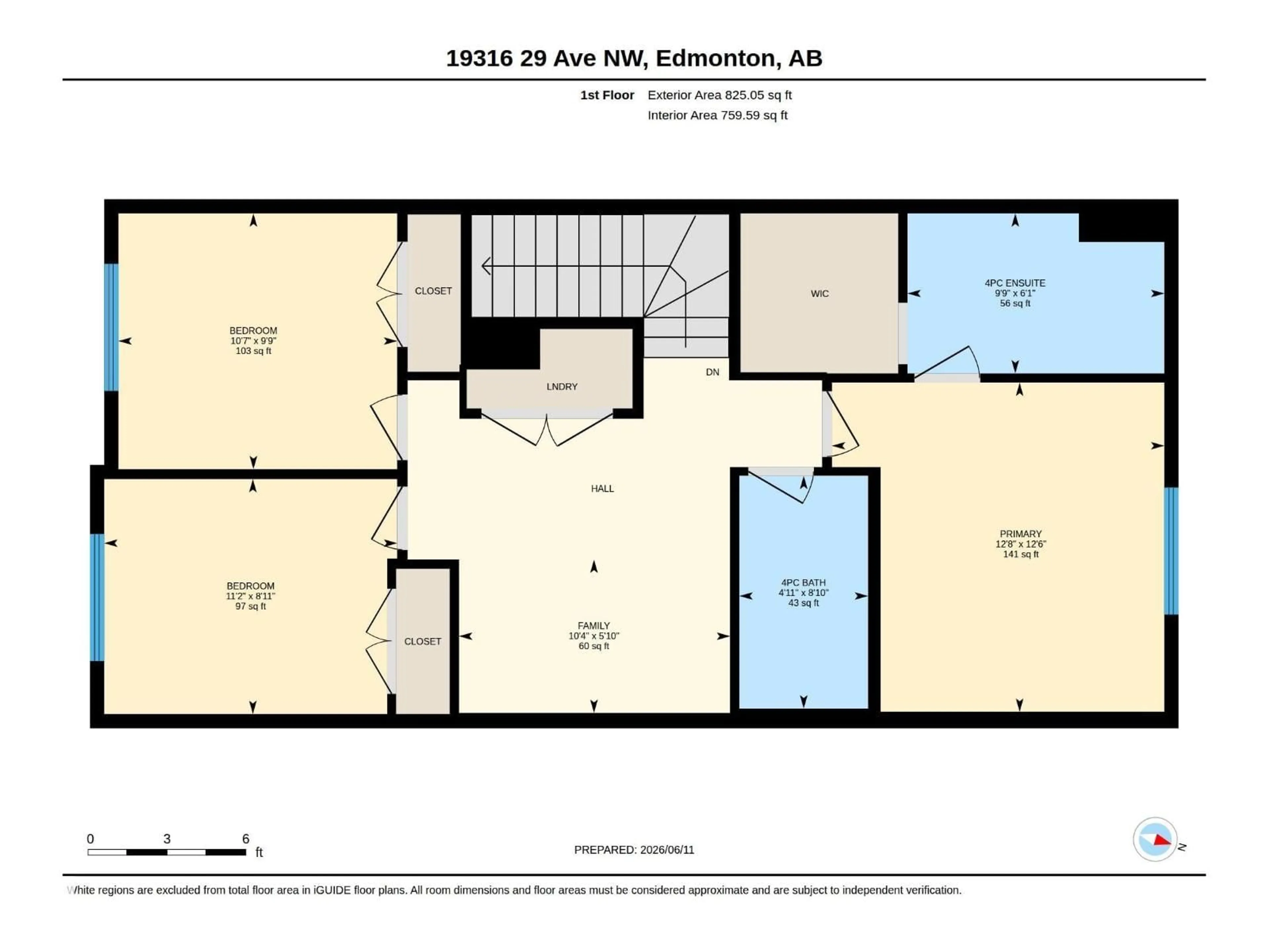 Floor plan for 19316 29 AV, Edmonton Alberta T6M3B2