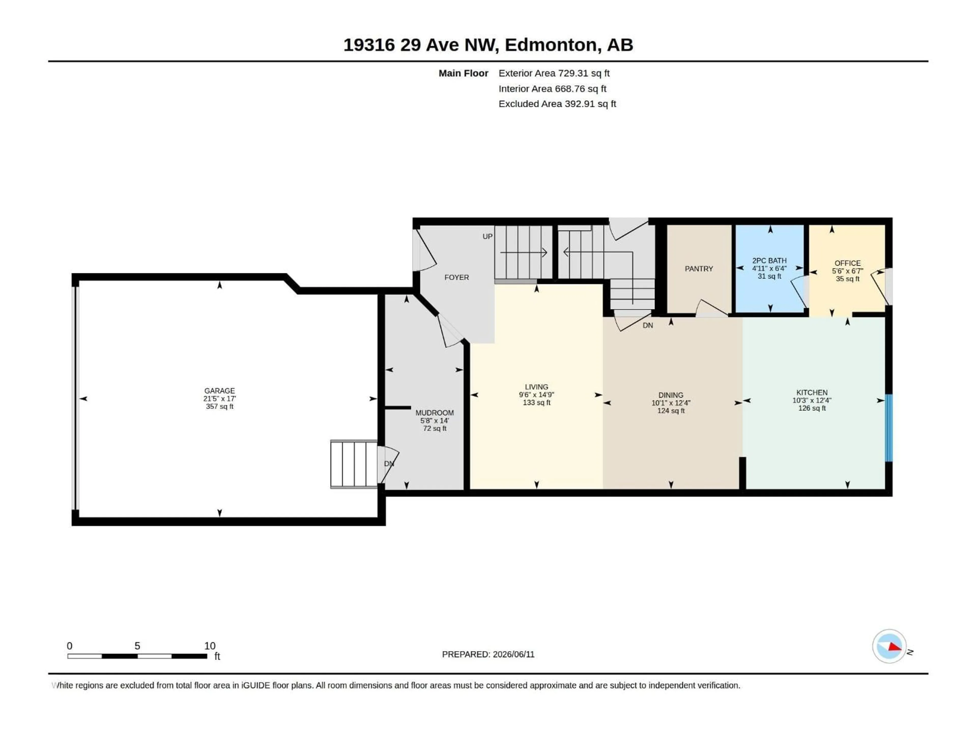 Floor plan for 19316 29 AV, Edmonton Alberta T6M3B2