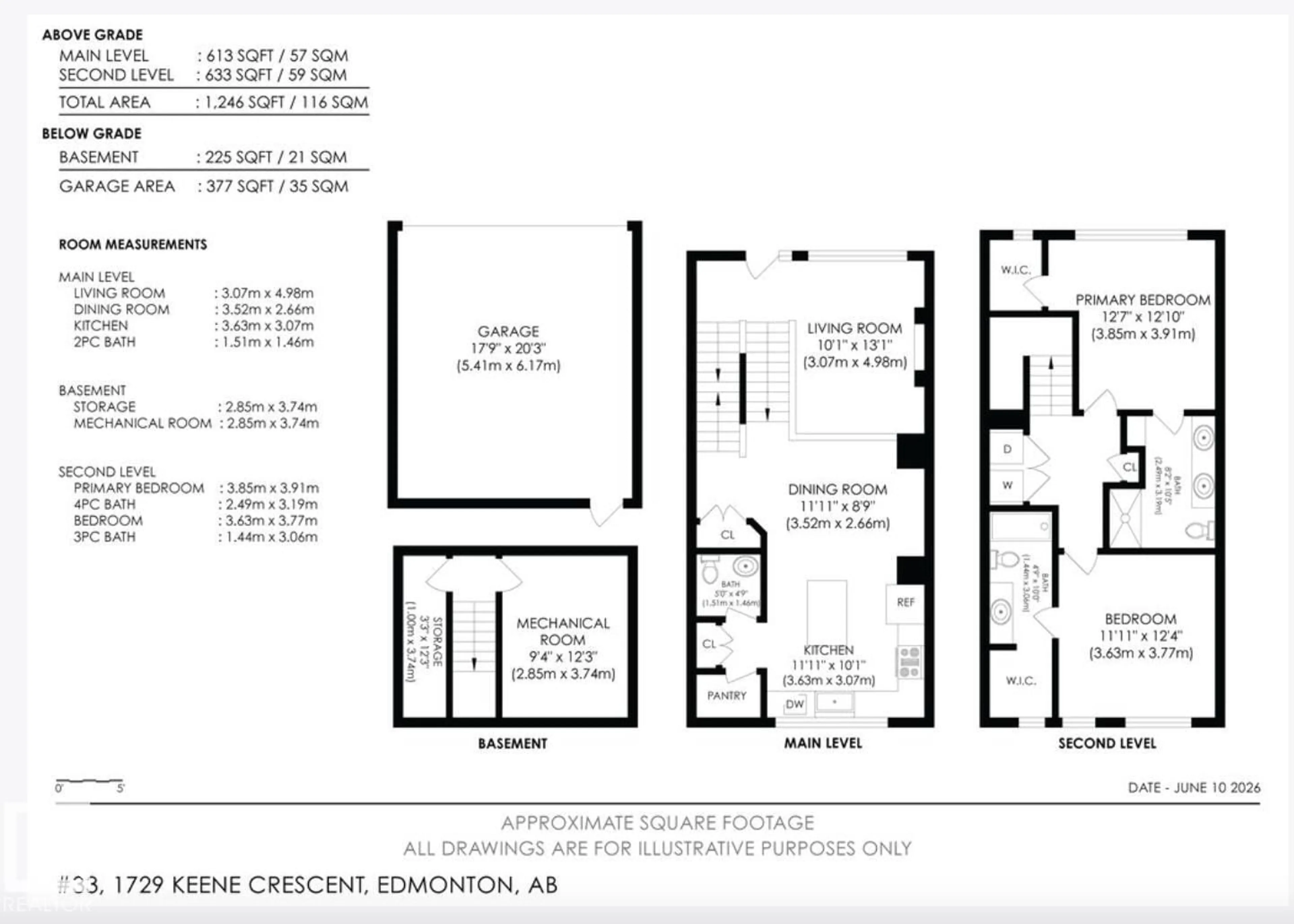 Floor plan for #33 - 1729 KEENE CR, Edmonton Alberta T6W4B6