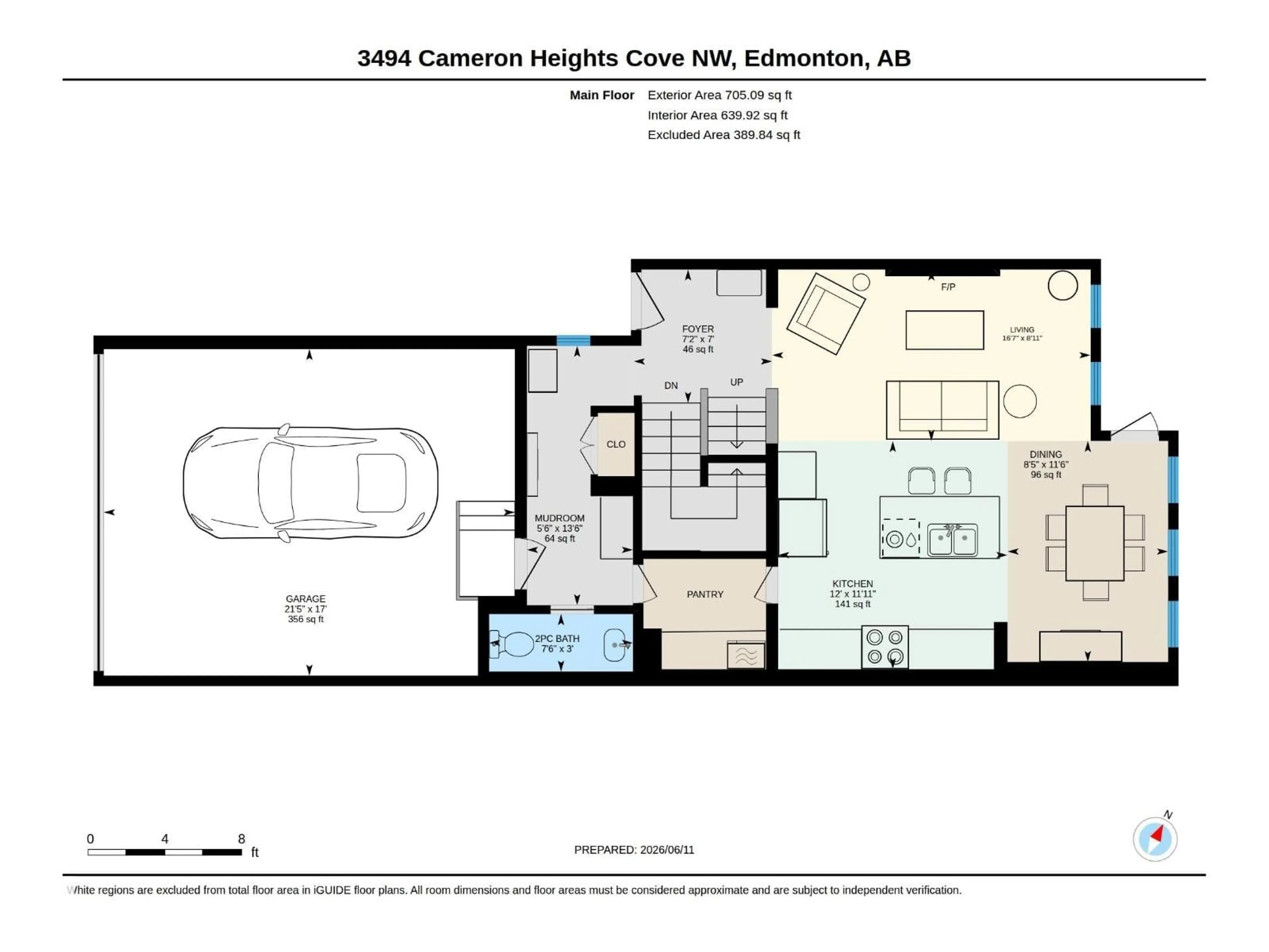 Floor plan for 3494 CAMERON HEIGHTS COVE CV, Edmonton Alberta T6M0R5