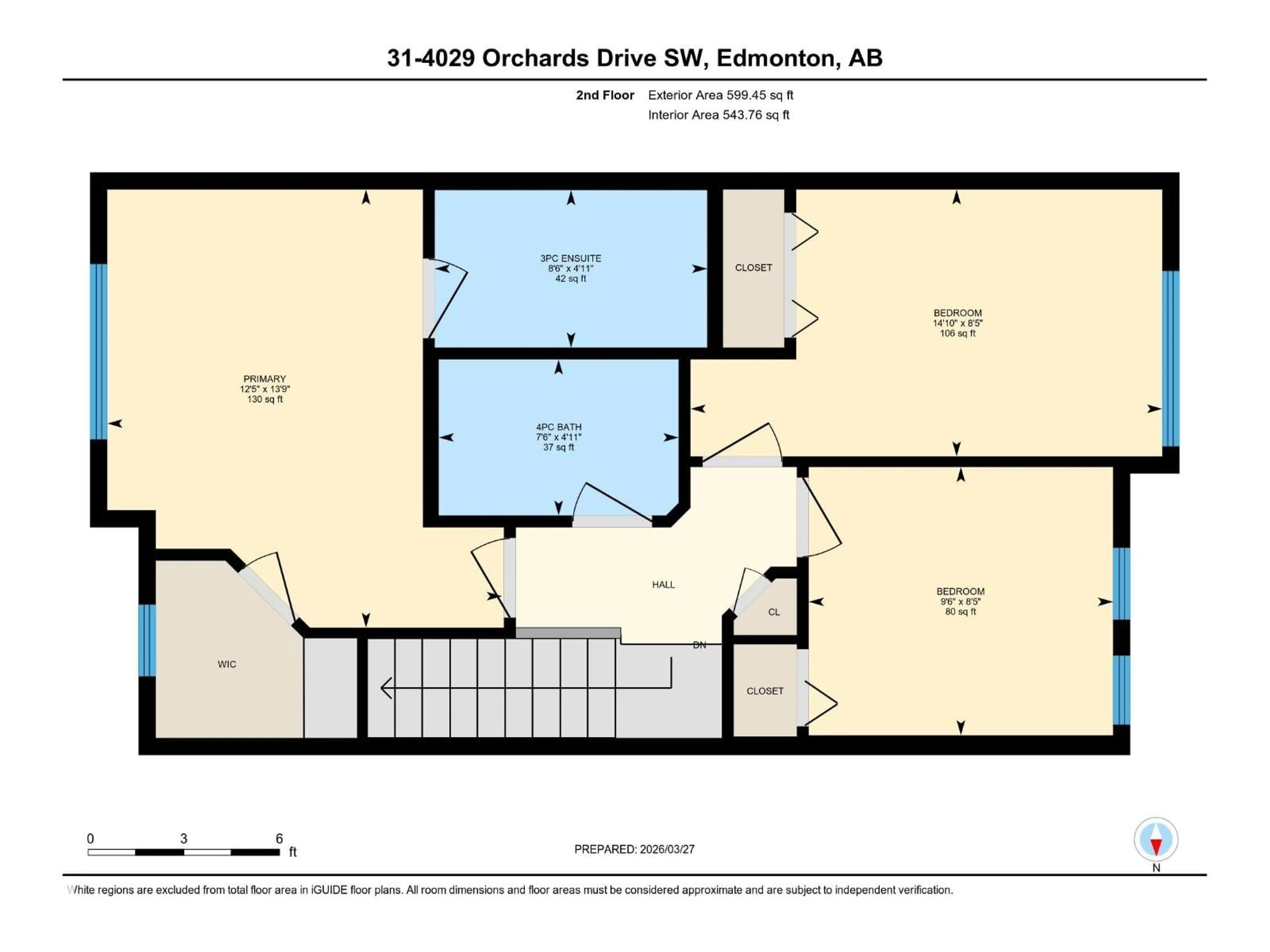 Floor plan for #31 - 4029 ORCHARDS DR, Edmonton Alberta T6X1V2