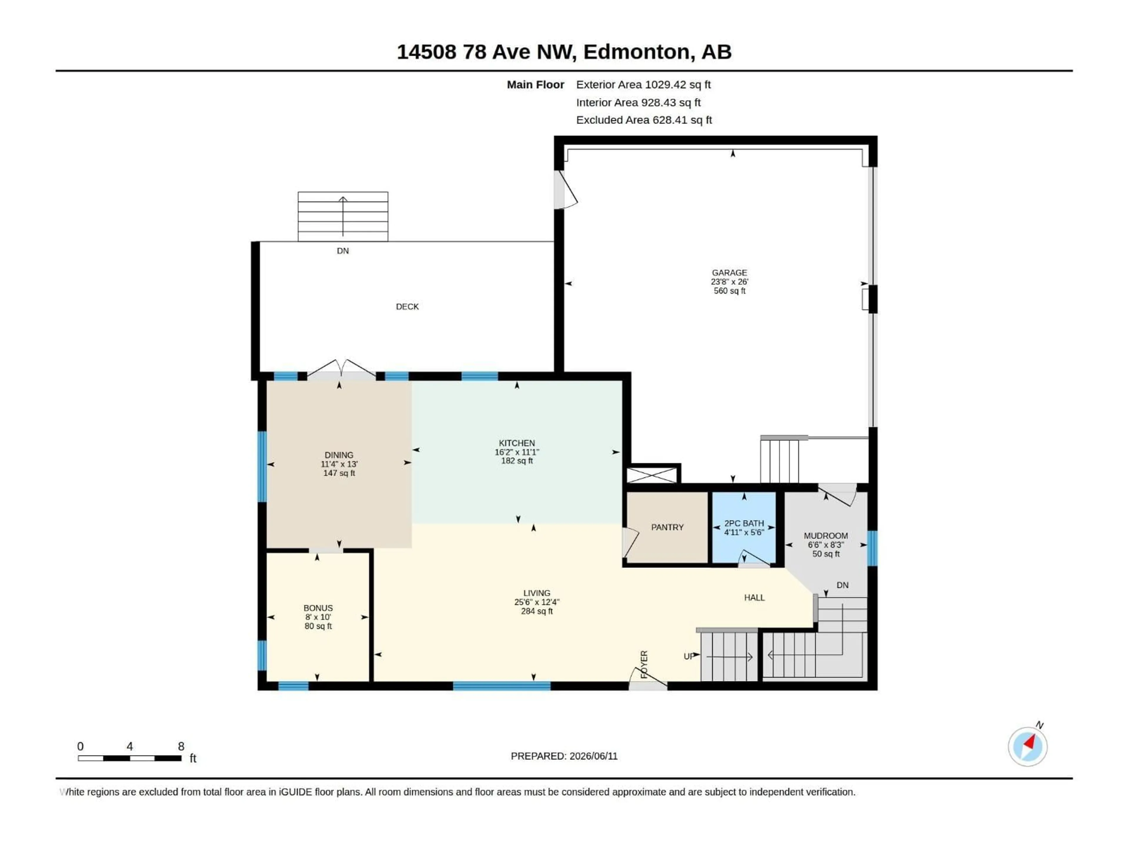 Floor plan for 14508 78 AV, Edmonton Alberta T5R3C5