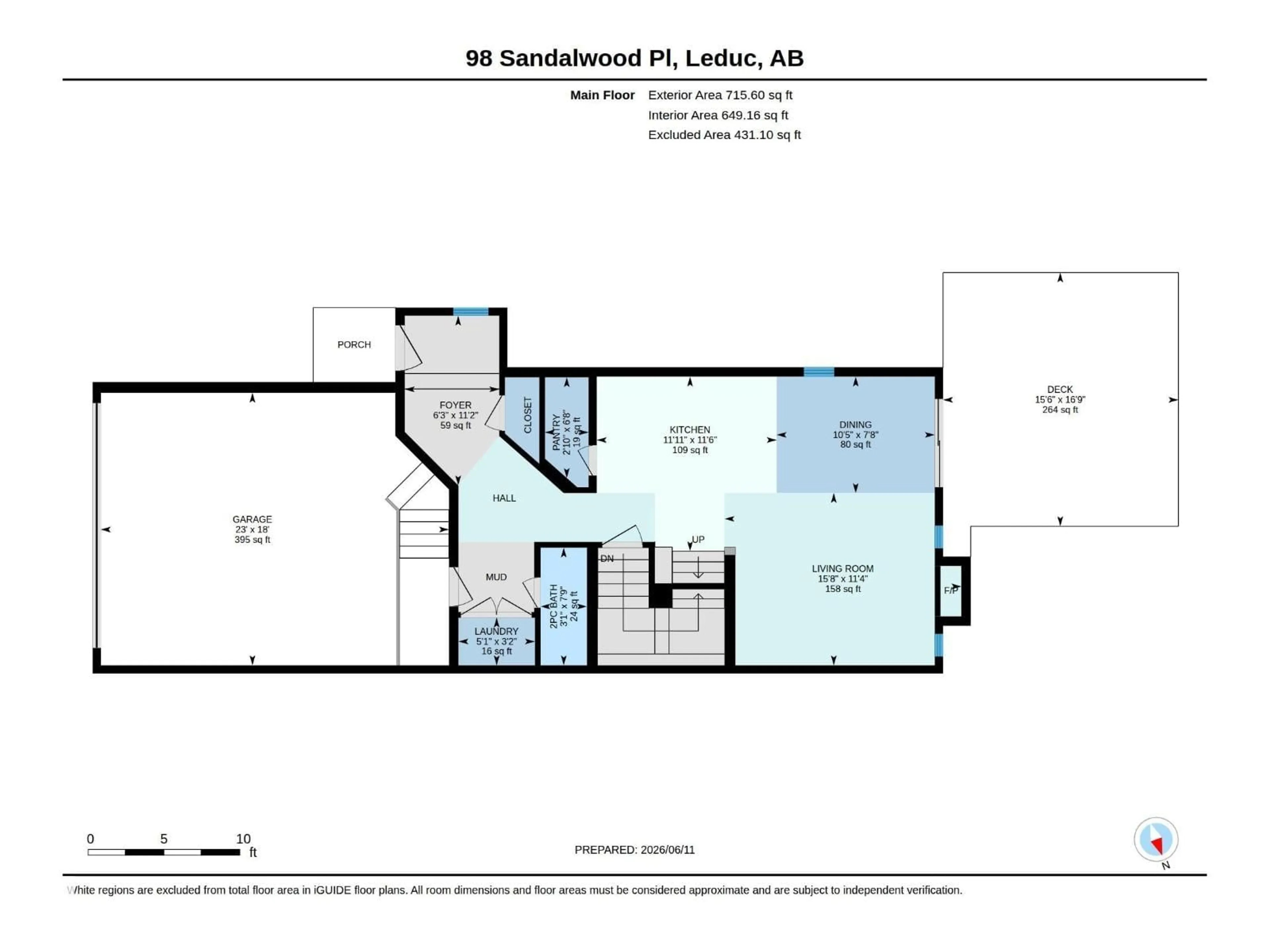 Floor plan for 98 SANDALWOOD PL, Leduc Alberta T9E1C4