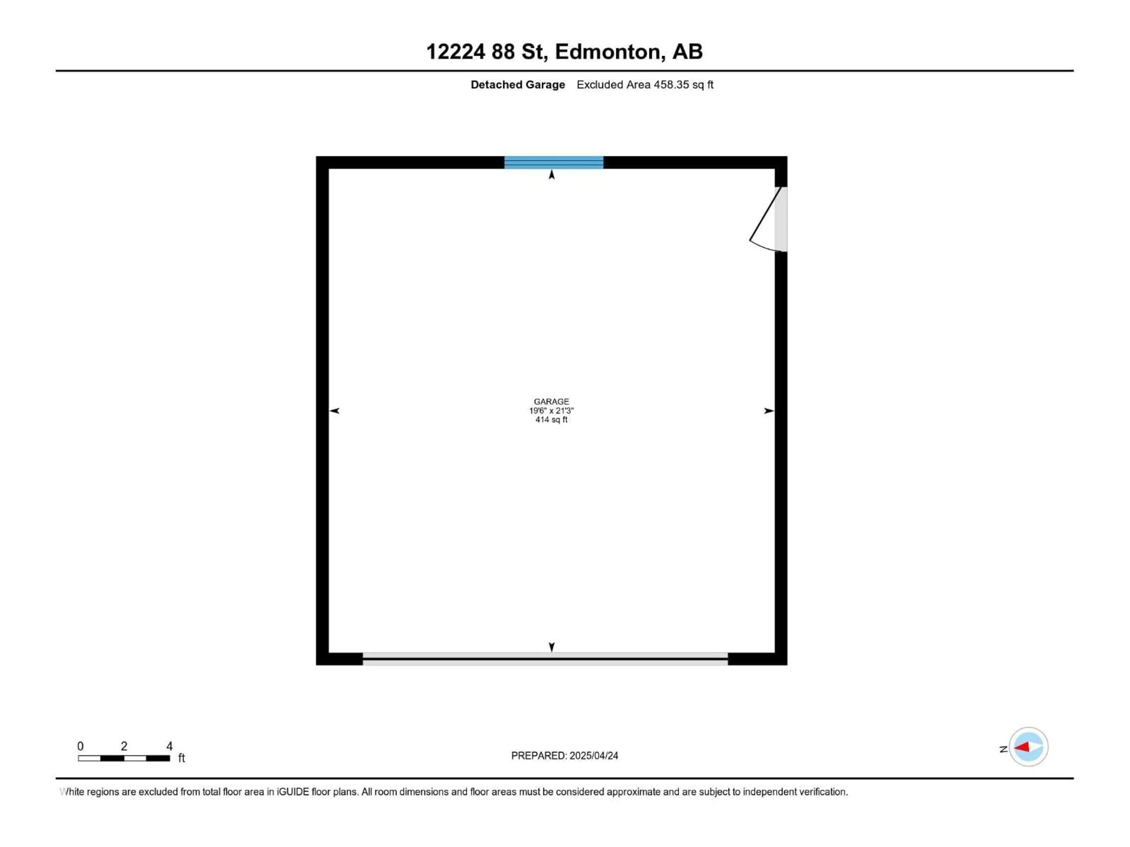 Floor plan for 12224 88 ST, Edmonton Alberta T5B3S8