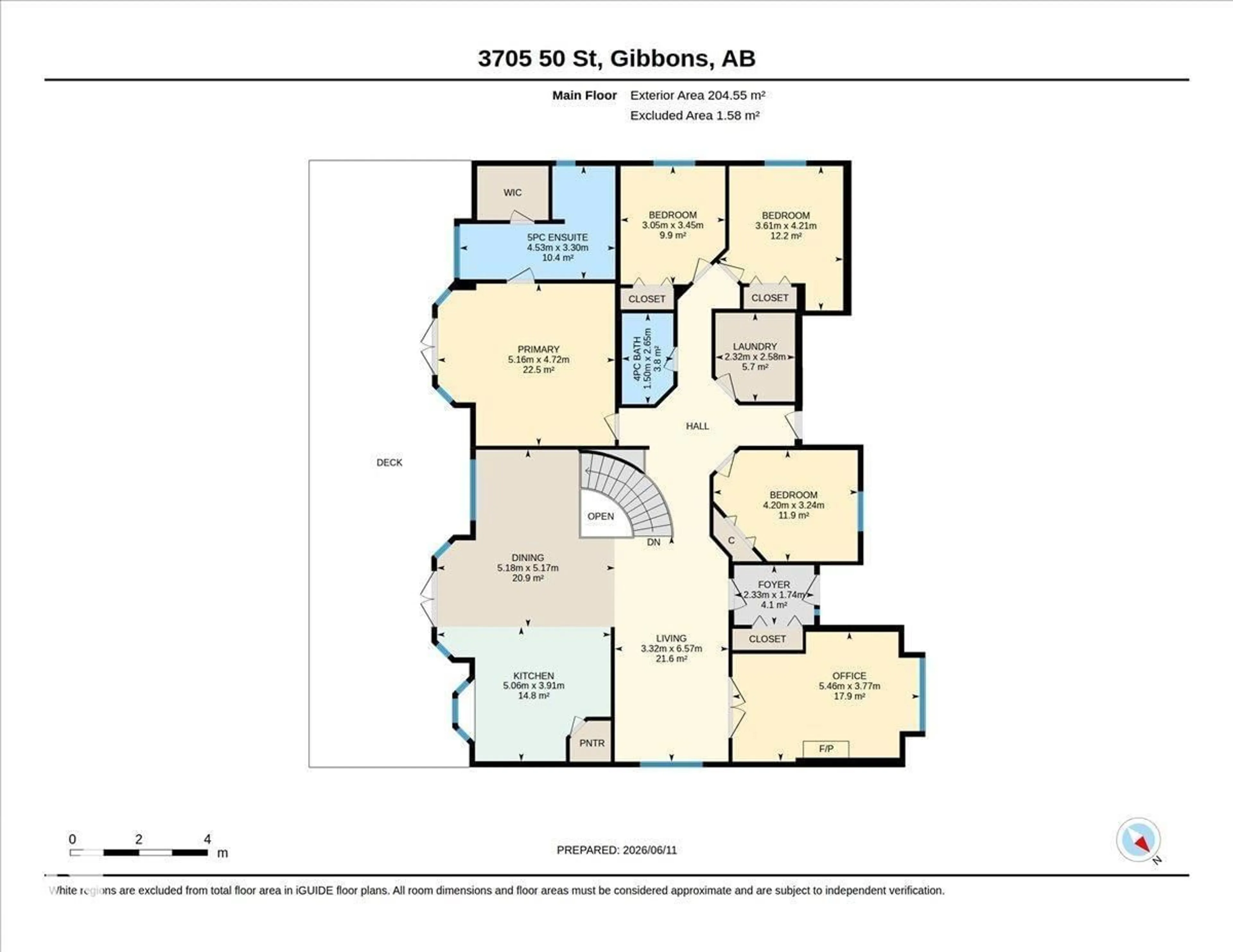 Floor plan for 3705 50 ST, Gibbons Alberta T0A1N0