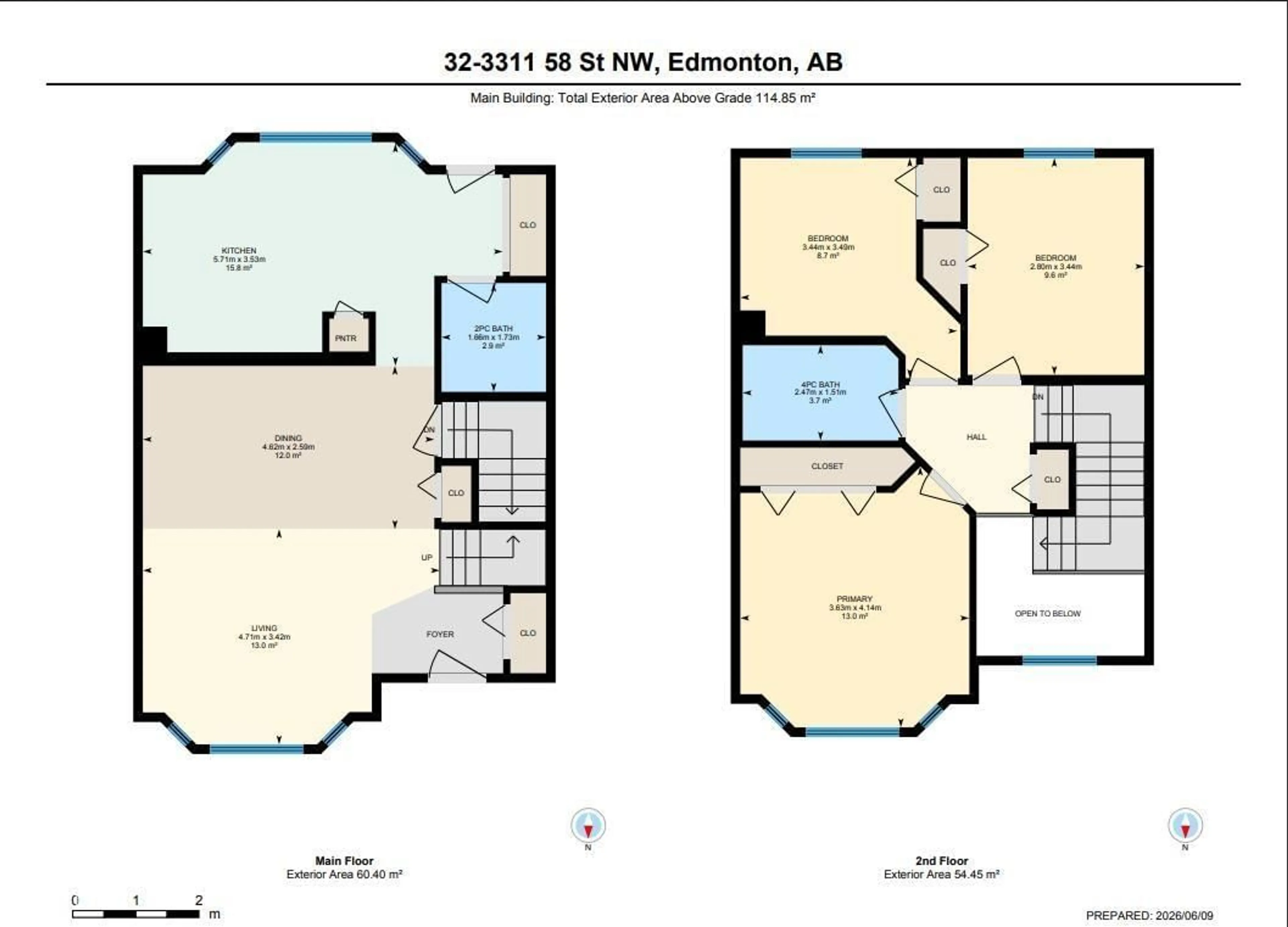 Floor plan for #32 - 3311 58 ST NW, Edmonton Alberta T6L6X3