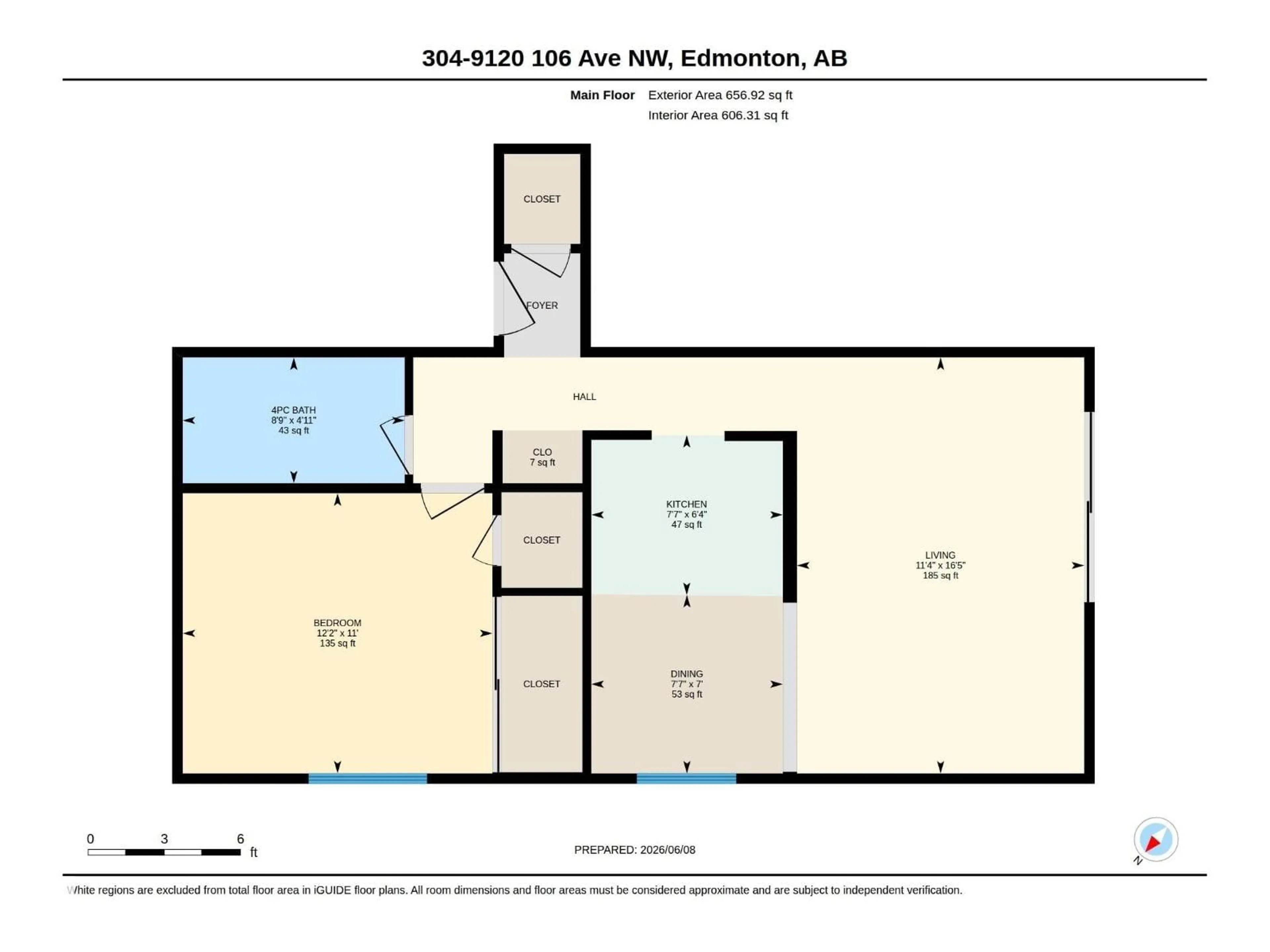 Floor plan for 304 - 9120 106 AV, Edmonton Alberta T5H0M9