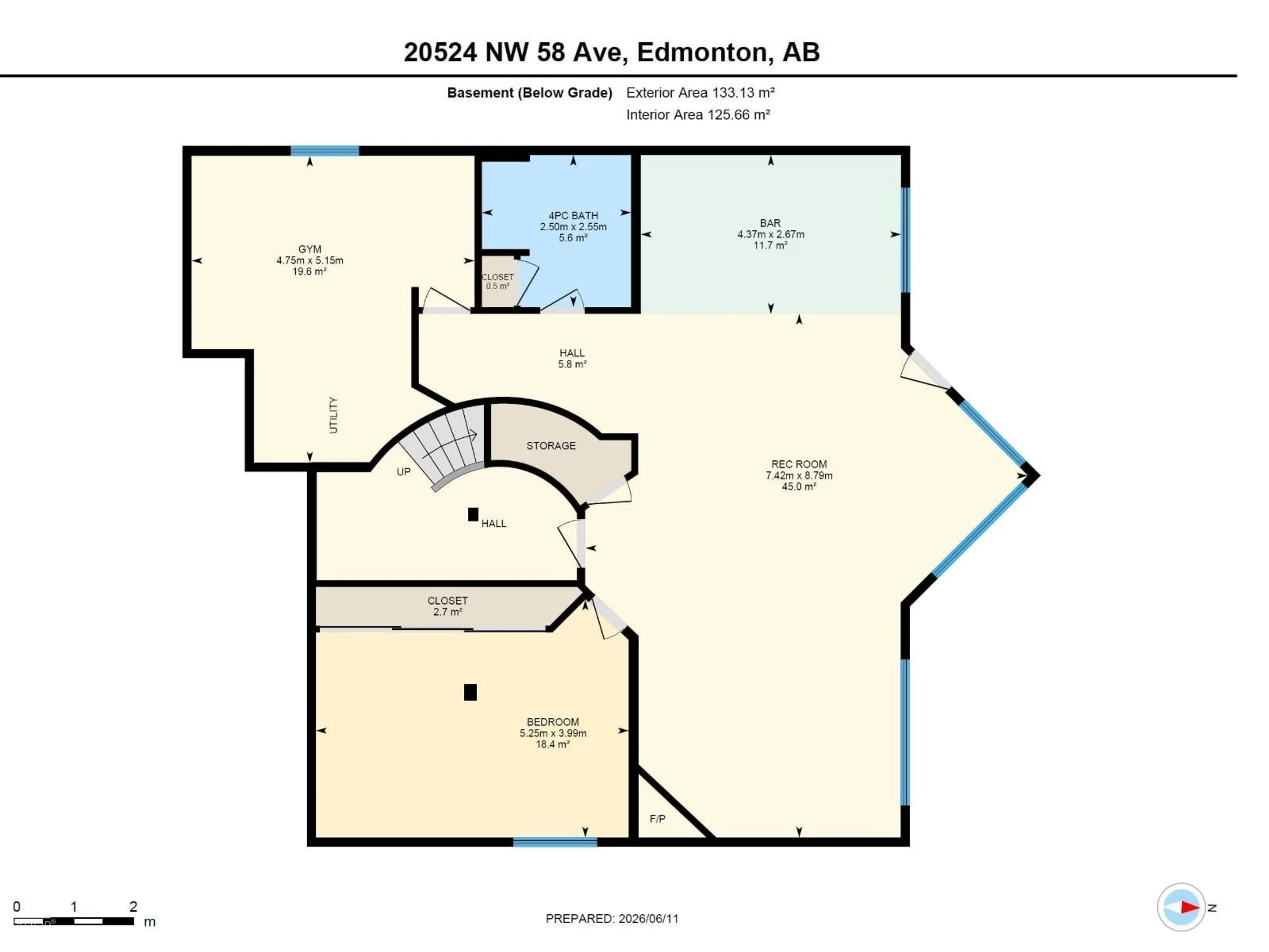 Floor plan for NW - 20524 58 AV, Edmonton Alberta T6M2Z5