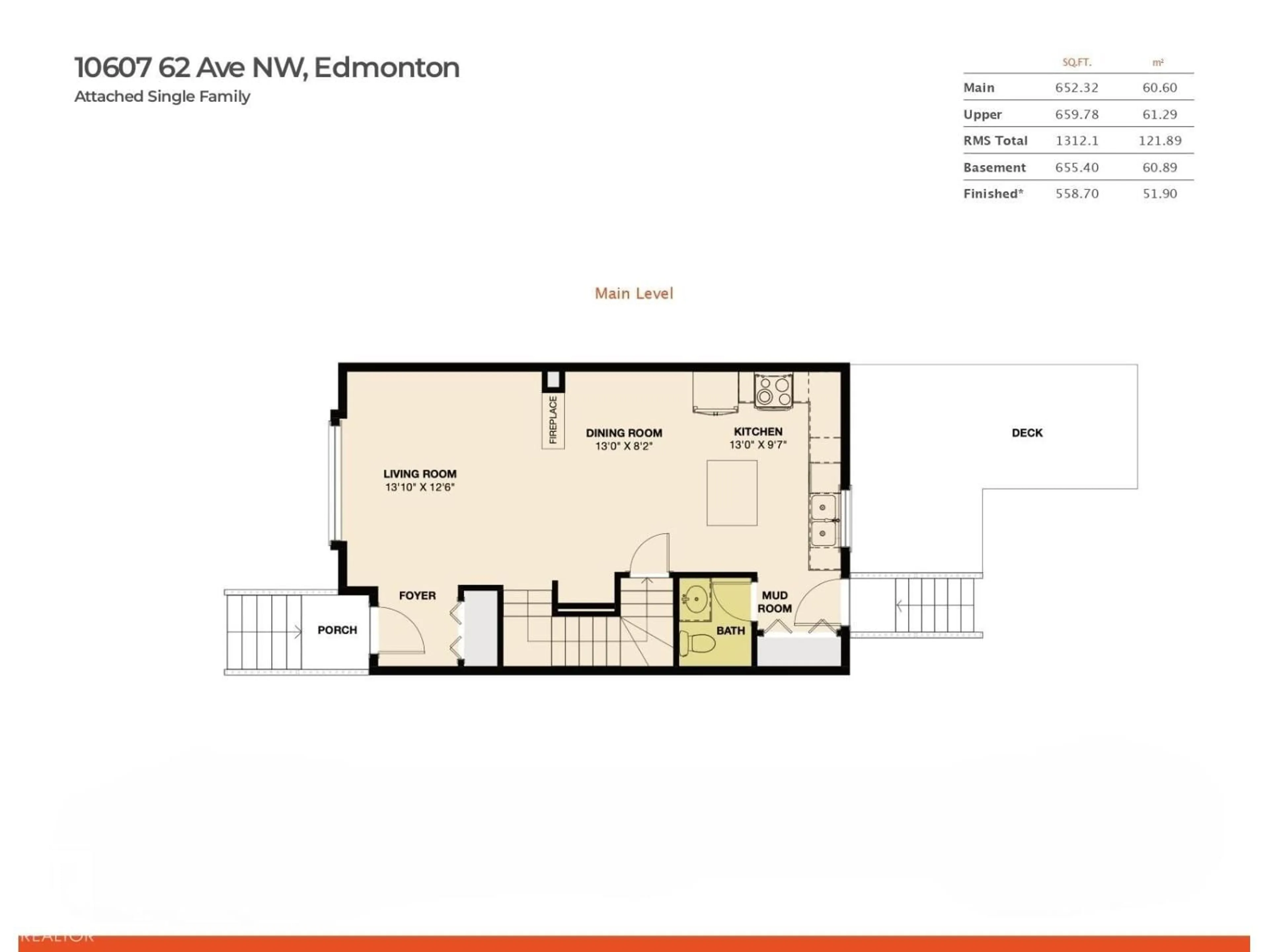 Floor plan for 10607 62 AV NW, Edmonton Alberta T6H1M7