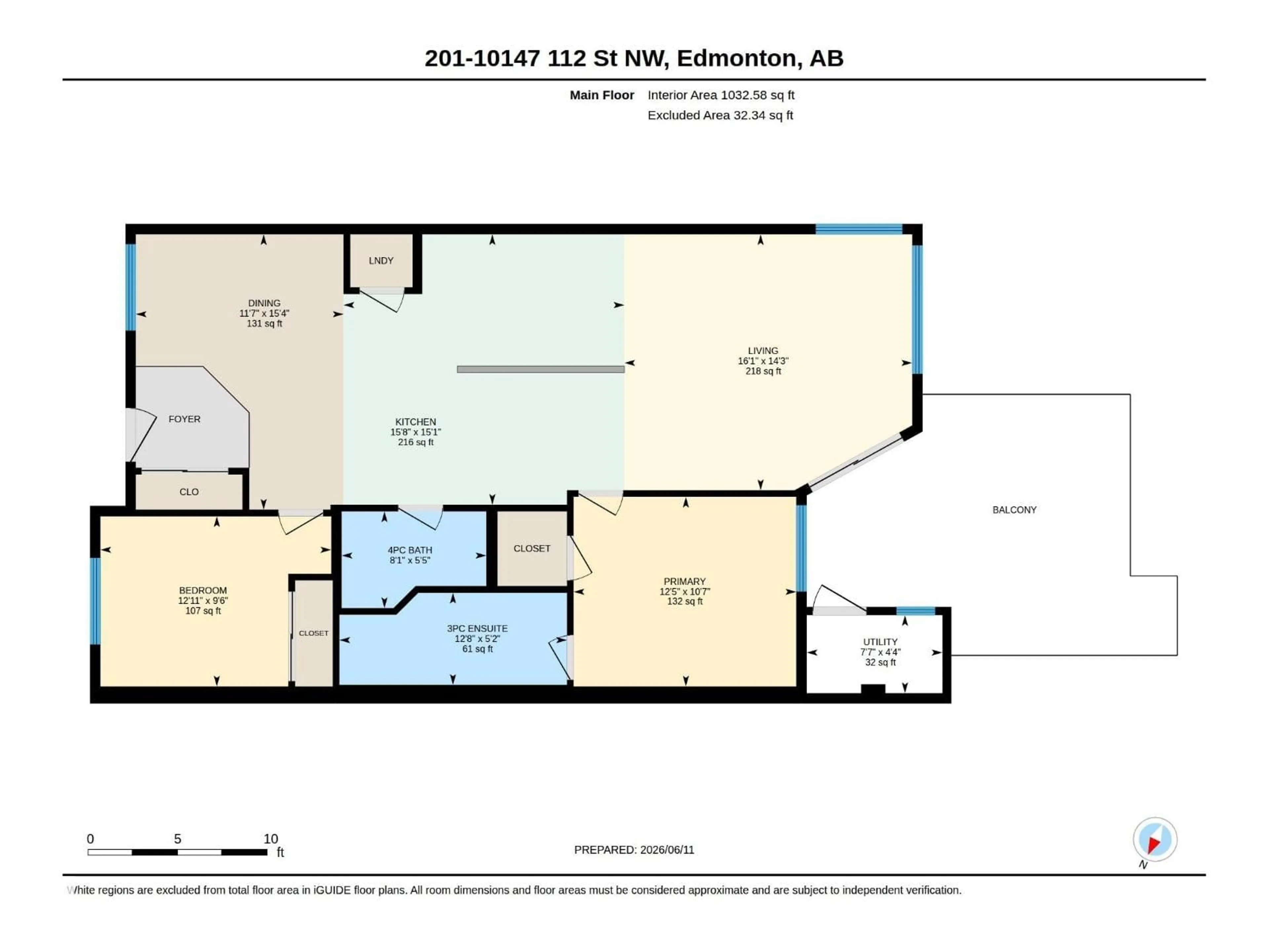 Floor plan for #201 - 10147 112 ST, Edmonton Alberta T5K1M1