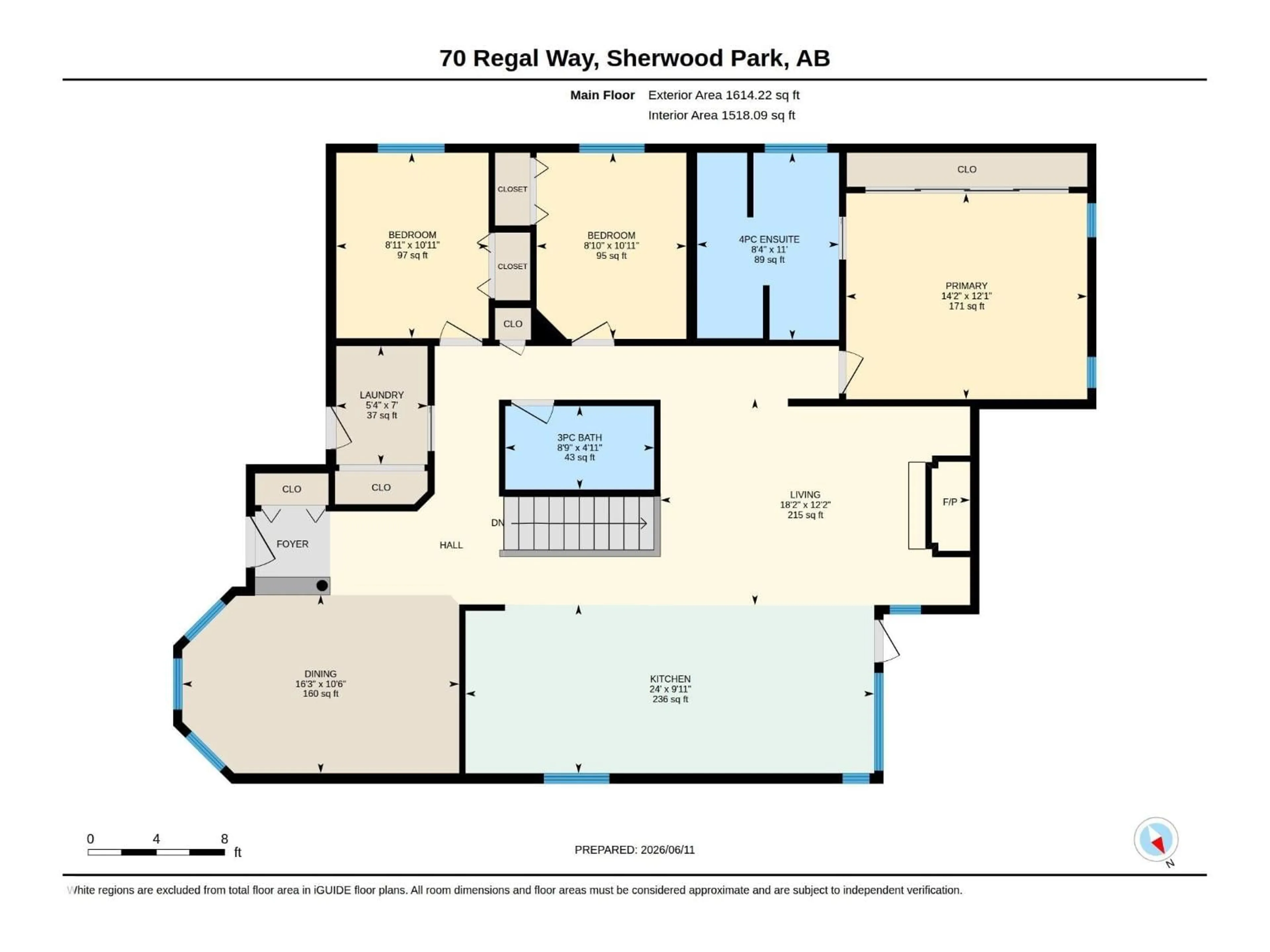 Floor plan for 70 REGAL WY, Sherwood Park Alberta T8A5V4
