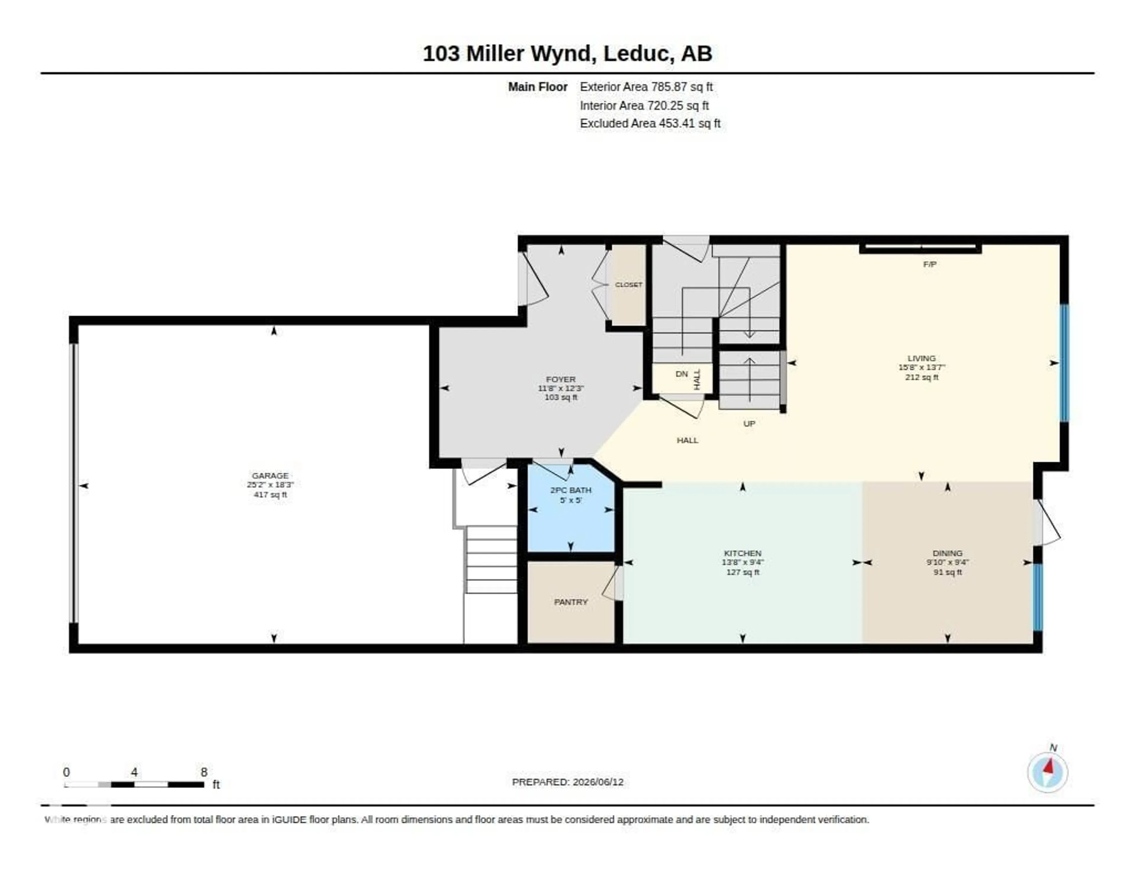 Floor plan for 103 MILLER WD, Leduc Alberta T9E1R7