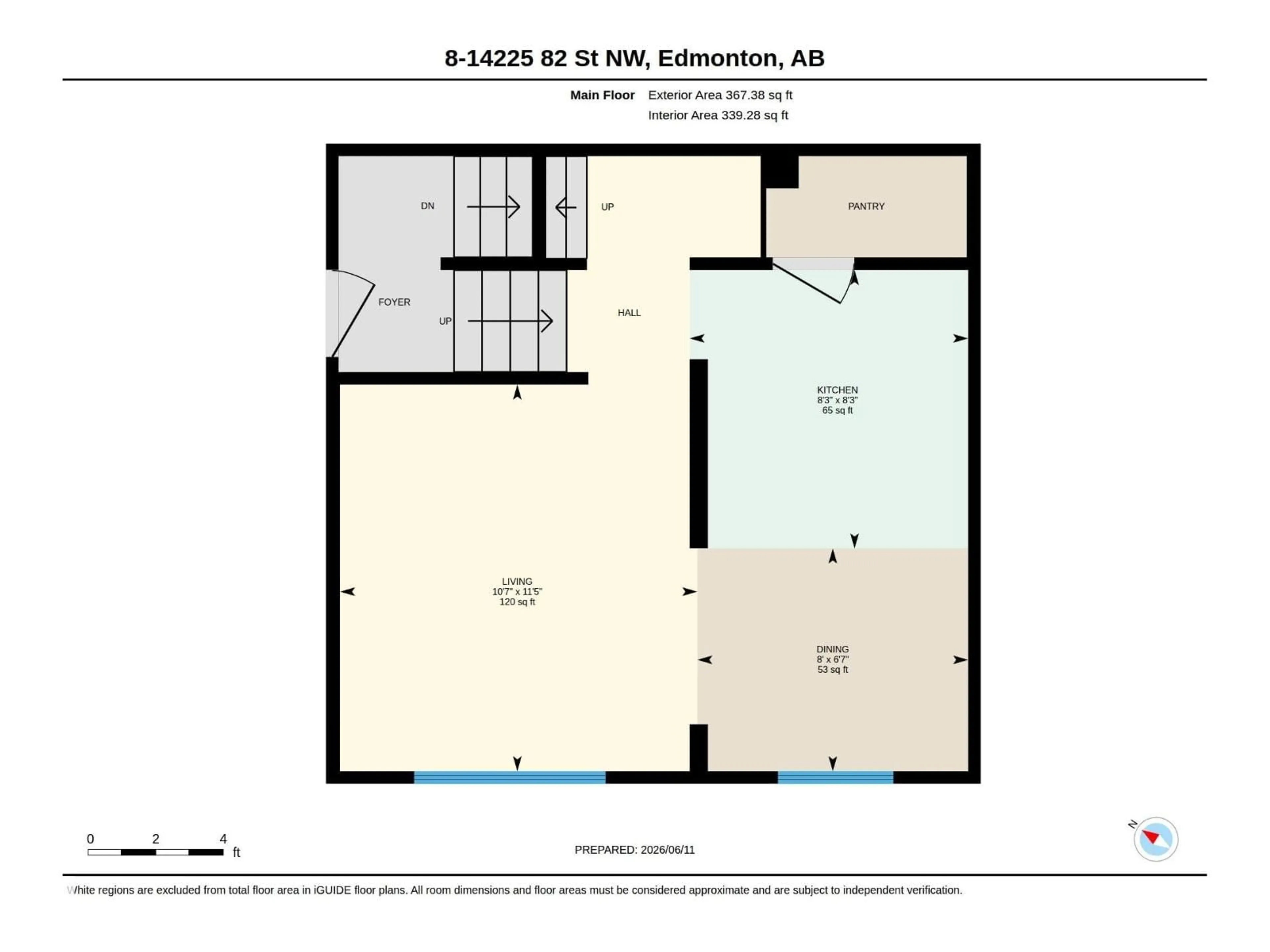 Floor plan for #8 - 14225 82 ST, Edmonton Alberta T5E2V7