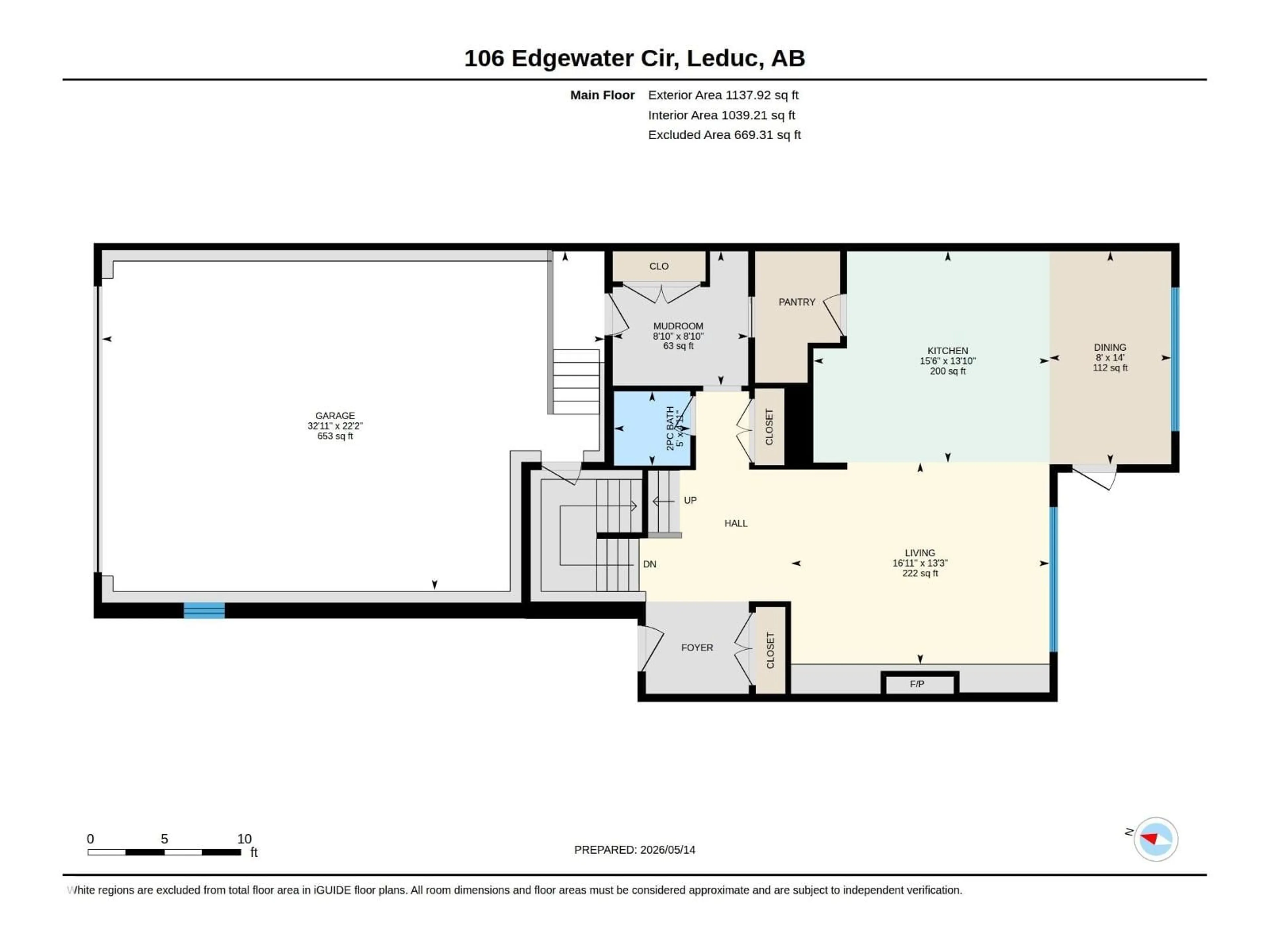 Floor plan for 106 EDGEWATER CI, Leduc Alberta T9E1K5