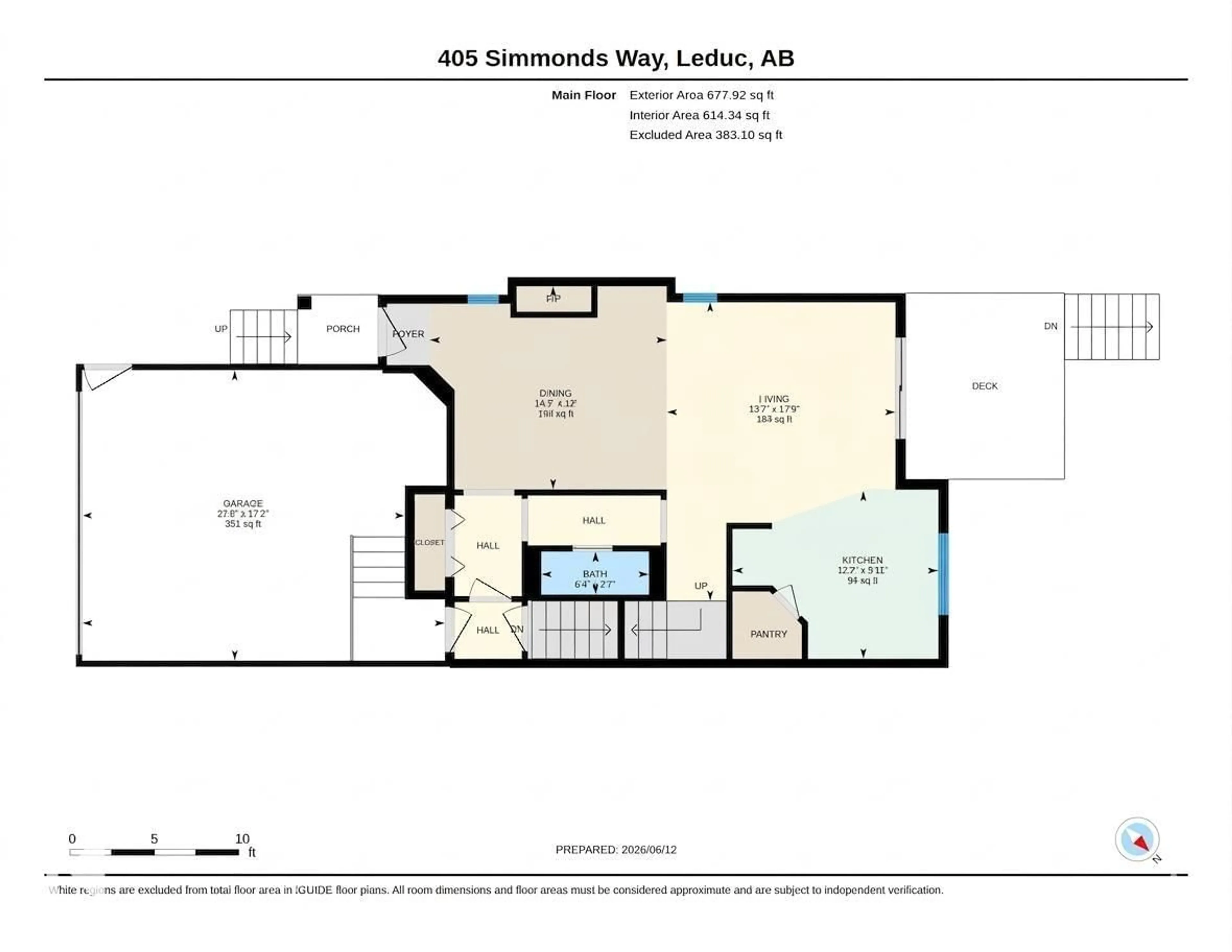 Floor plan for 405 SIMMONDS WY, Leduc Alberta T9E0E6