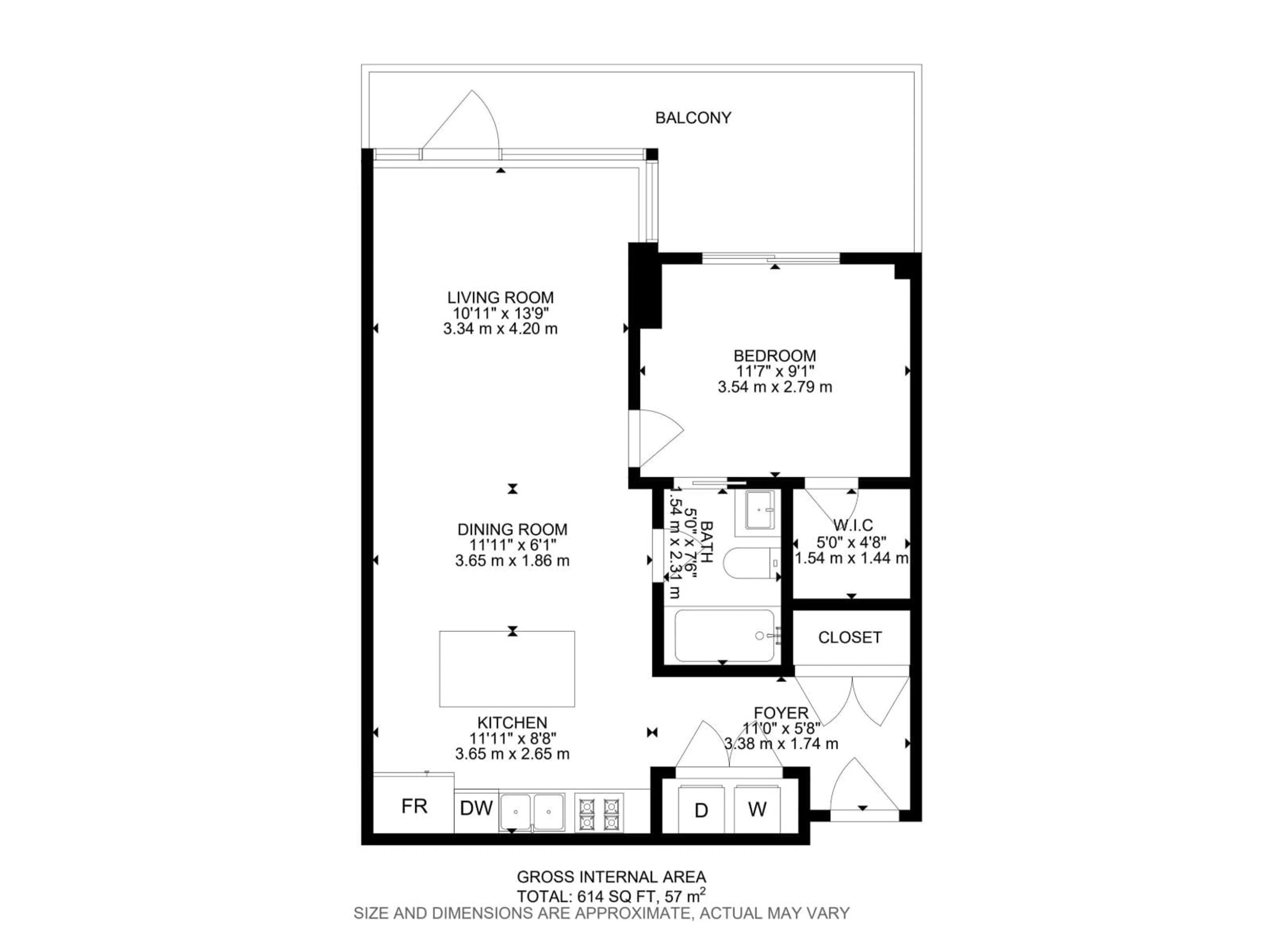 Floor plan for #1003 - 9720 106 ST, Edmonton Alberta T5Z0K8