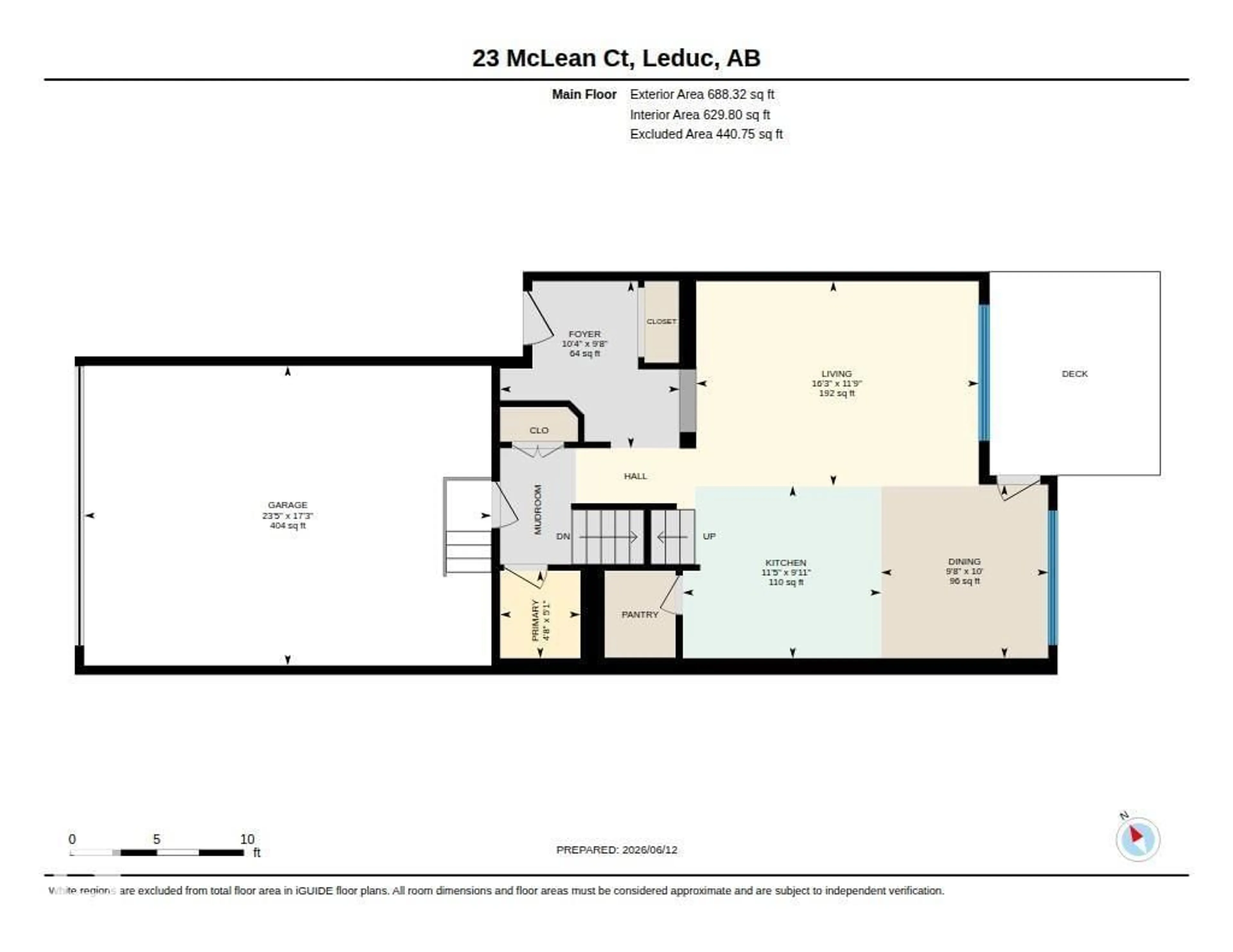 Floor plan for 23 MCLEAN, Leduc Alberta T9E1A3