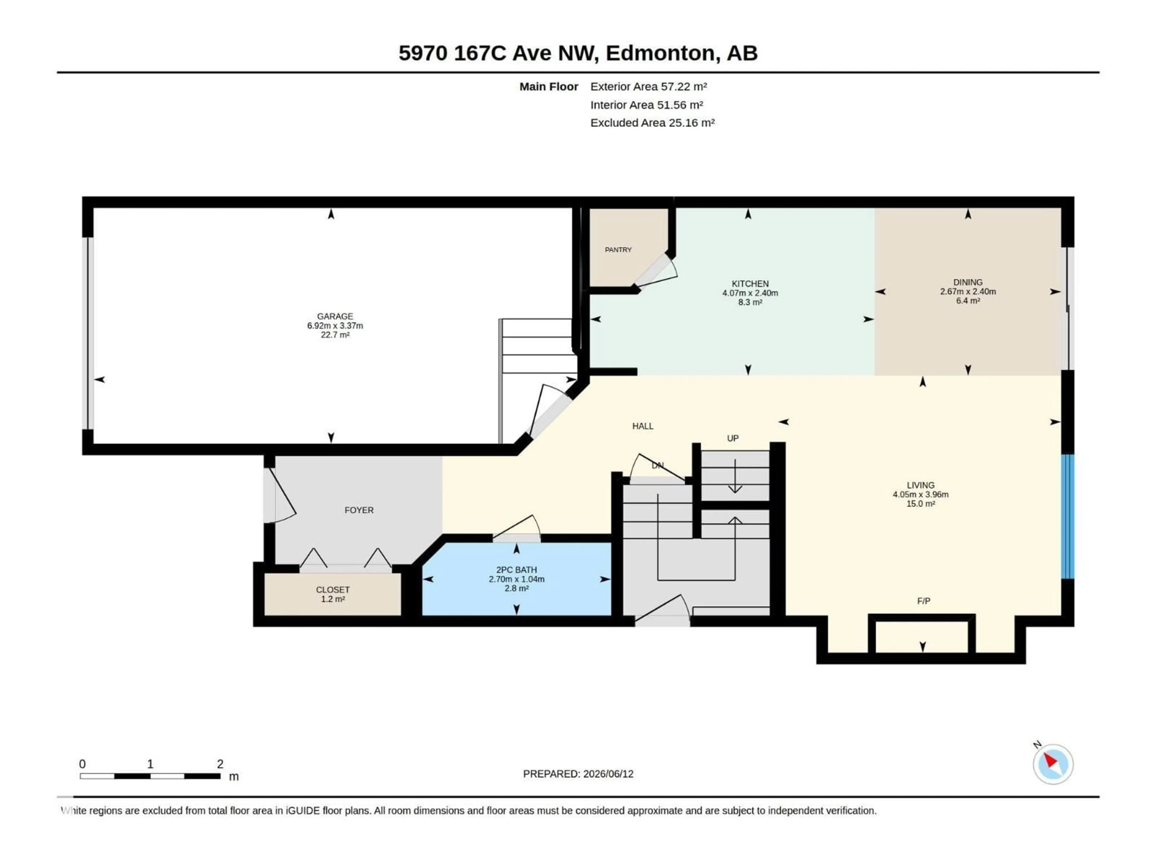 Floor plan for 5970 167C AV, Edmonton Alberta T5Y0W4